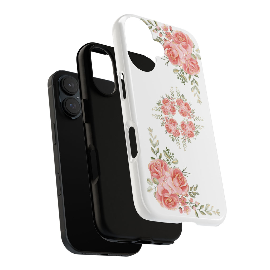 Floral Phone Case, Tough iPhone Case, Rose Design Case, Gift for Her, Floral Phone Cover