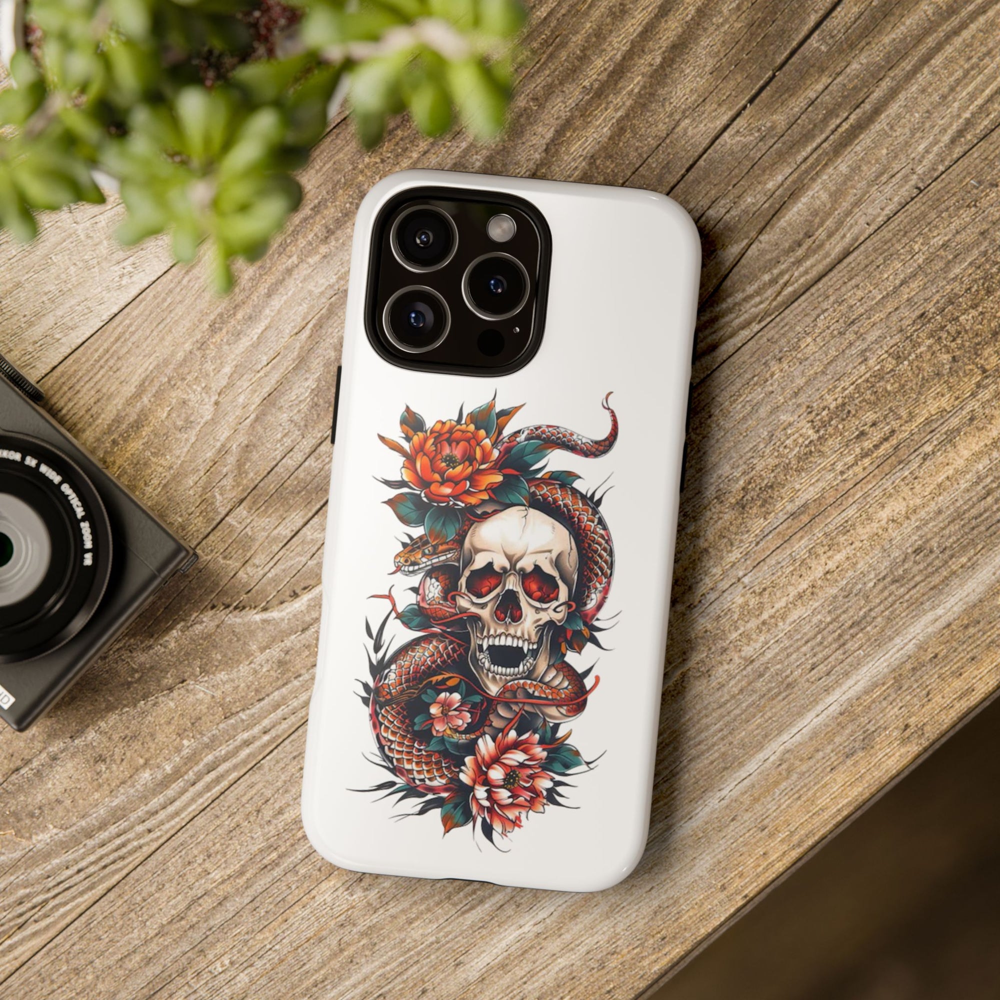 Tough Cases: Skull and Snake Phone Cases, Edgy Accessories, Alternative Fashion, Quirky Gift Ideas, Gothic Style