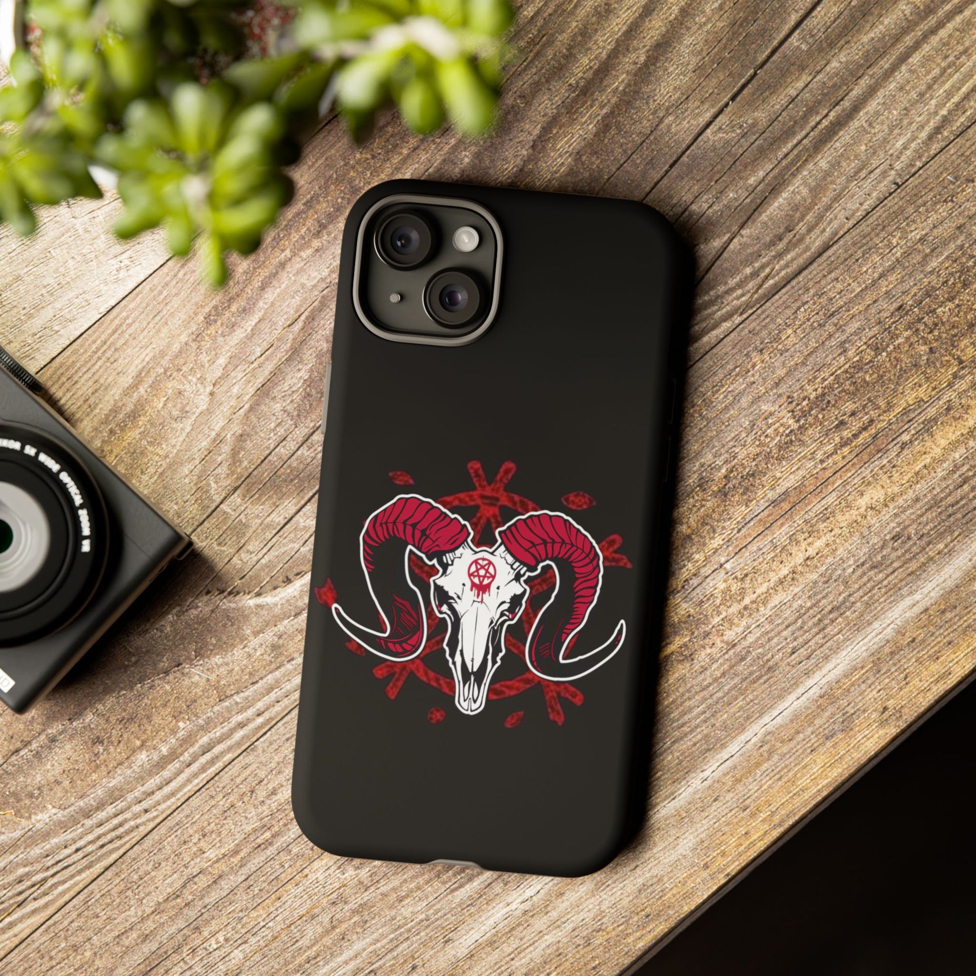 Tough Cases: Dark Aesthetic Phone Case, Gothic Phone Cover, Unique Gift for Him, Occult Design, Animal Skull Artwork, Halloween Decor