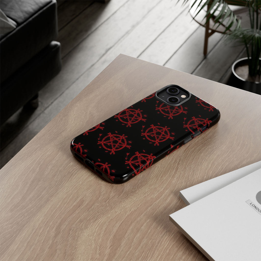 Anarchist iPhone Case, Tough Phone Cover, Punk Style Accessory, Unique Gift for Rebels, Goth Aesthetic Phone Case
