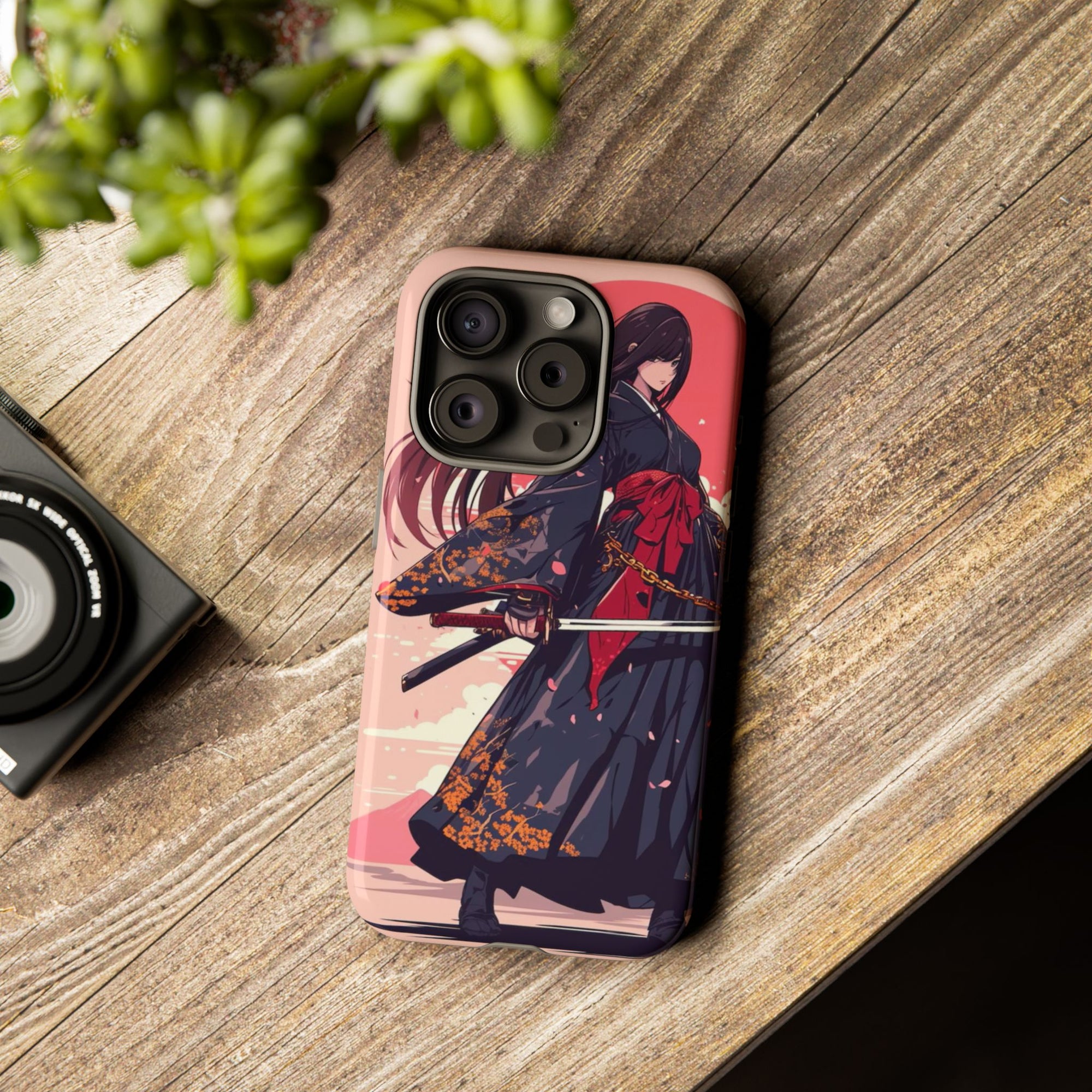Stylish Phone Case with Warrior Design, Tough Phone Cover for Anime Lovers, Gift for Gamers, Cute Phone Accessories, Unique Tech Gifts