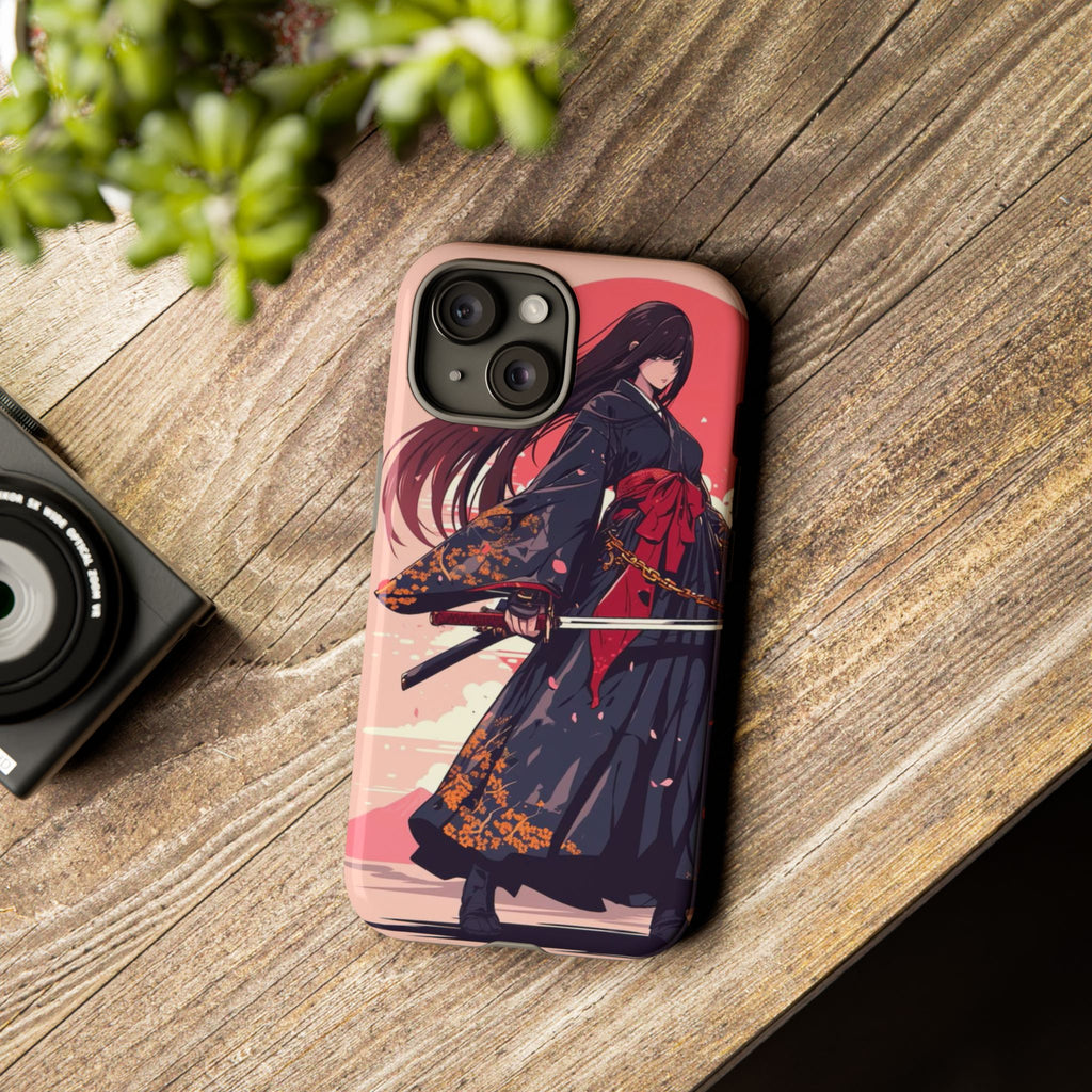 Stylish Phone Case with Warrior Design, Tough Phone Cover for Anime Lovers, Gift for Gamers, Cute Phone Accessories, Unique Tech Gifts