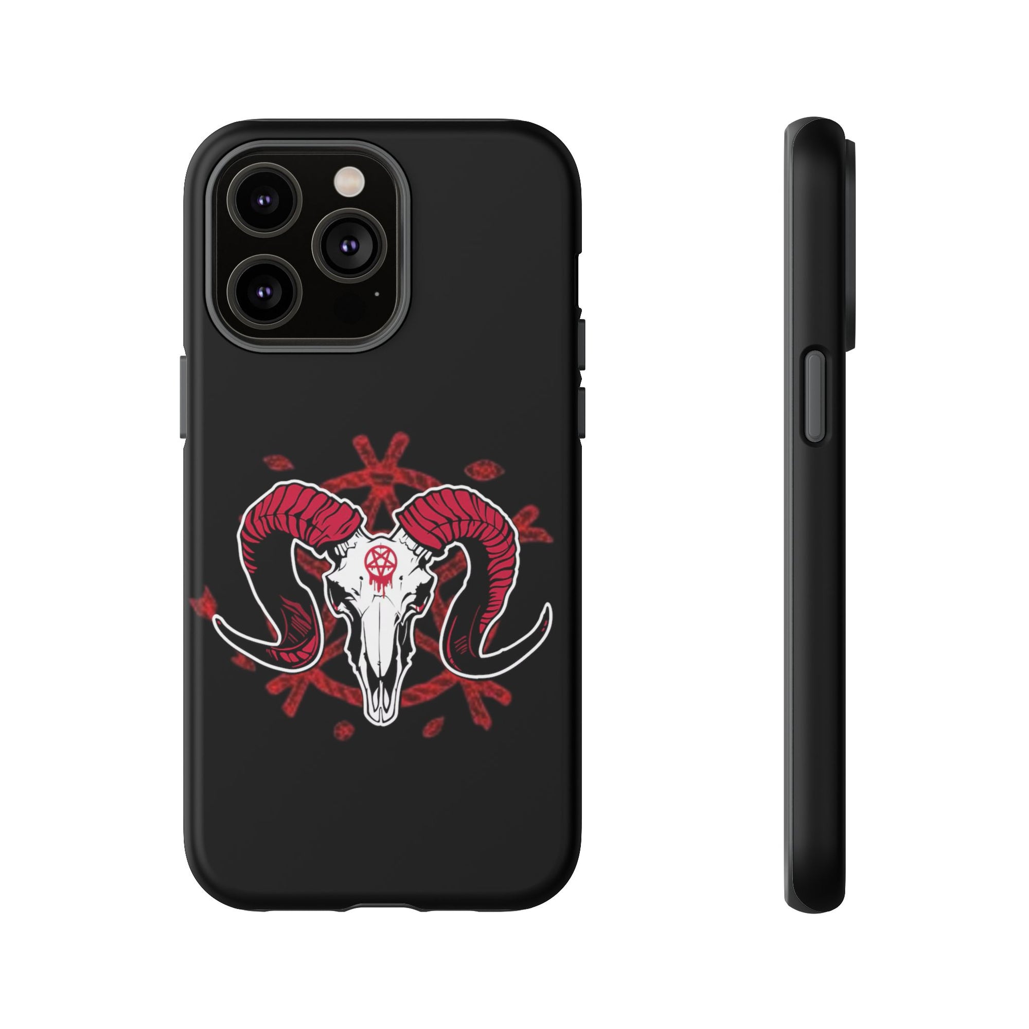 Tough Cases: Dark Aesthetic Phone Case, Gothic Phone Cover, Unique Gift for Him, Occult Design, Animal Skull Artwork, Halloween Decor