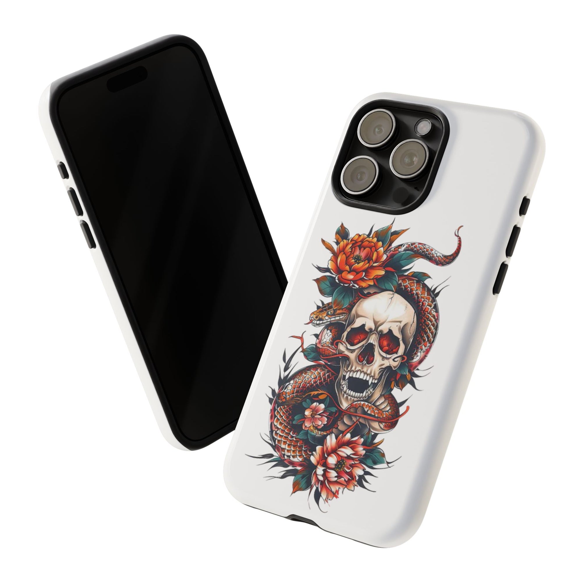 Tough Cases: Skull and Snake Phone Cases, Edgy Accessories, Alternative Fashion, Quirky Gift Ideas, Gothic Style