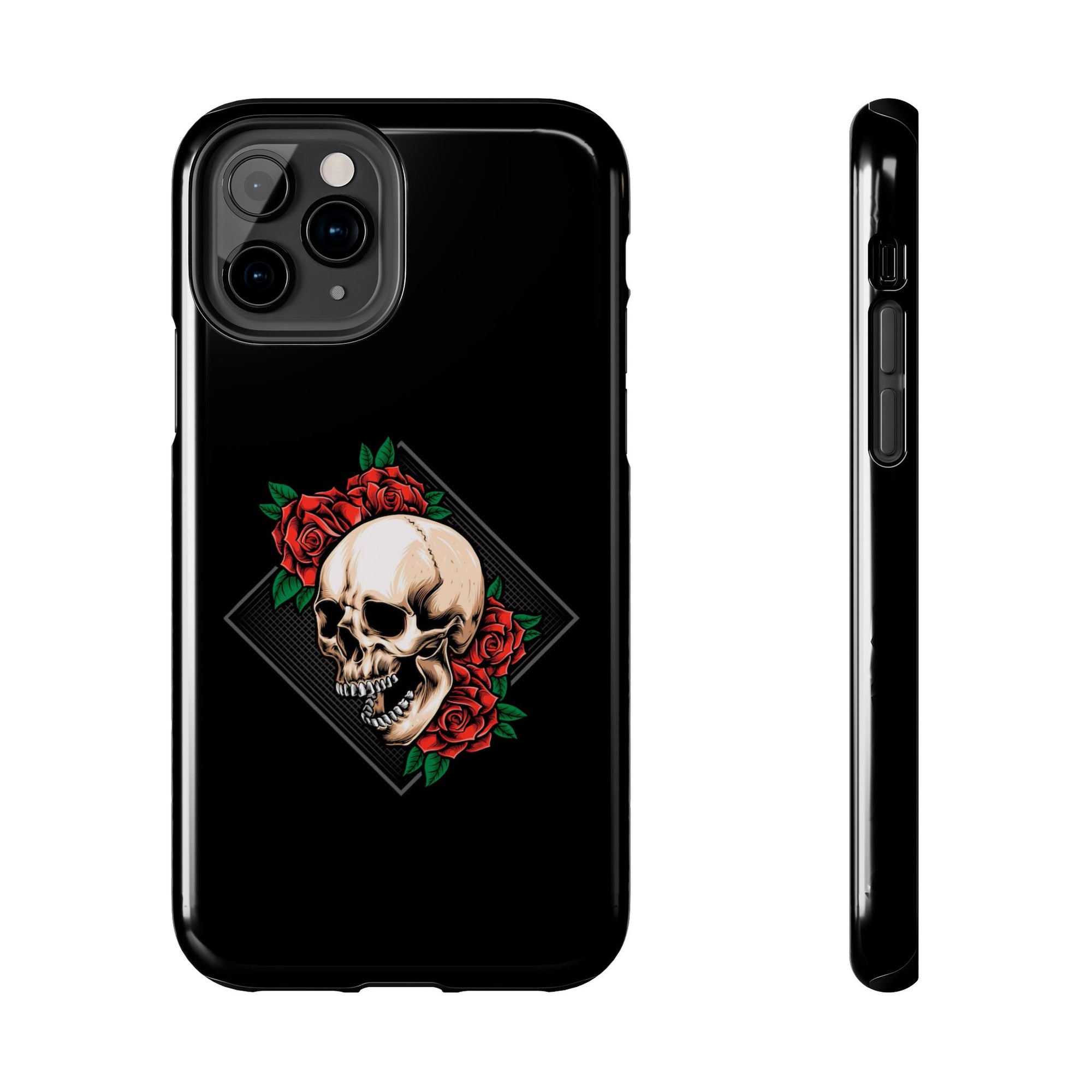 Tough Phone Cases with Skull and Roses Design | Edgy Protection, iPhone & Android Covers, Gothic Gifts, Unique Phone Accessories