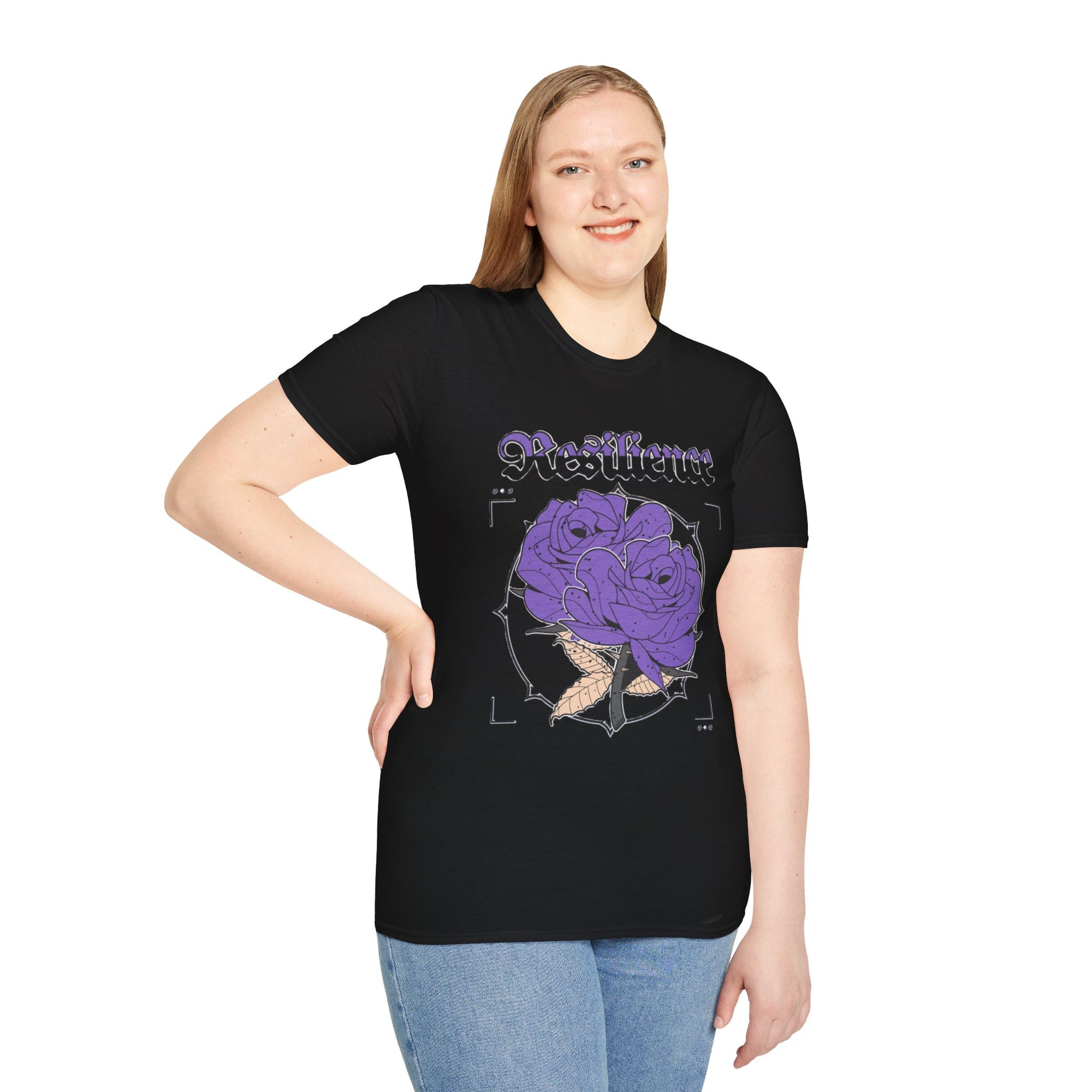 Purple Rose Graphic T-Shirt, Soft Stylish Tee, Unisex Floral Apparel, Gift for Her, Spring Outfit Idea, Vintage Aesthetic Top