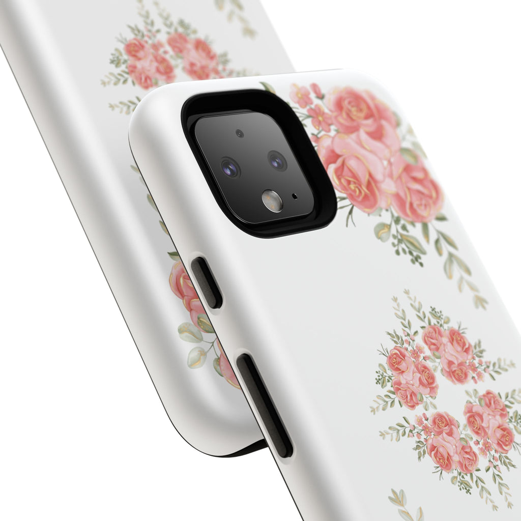 Floral Phone Case, Tough iPhone Case, Rose Design Case, Gift for Her, Floral Phone Cover