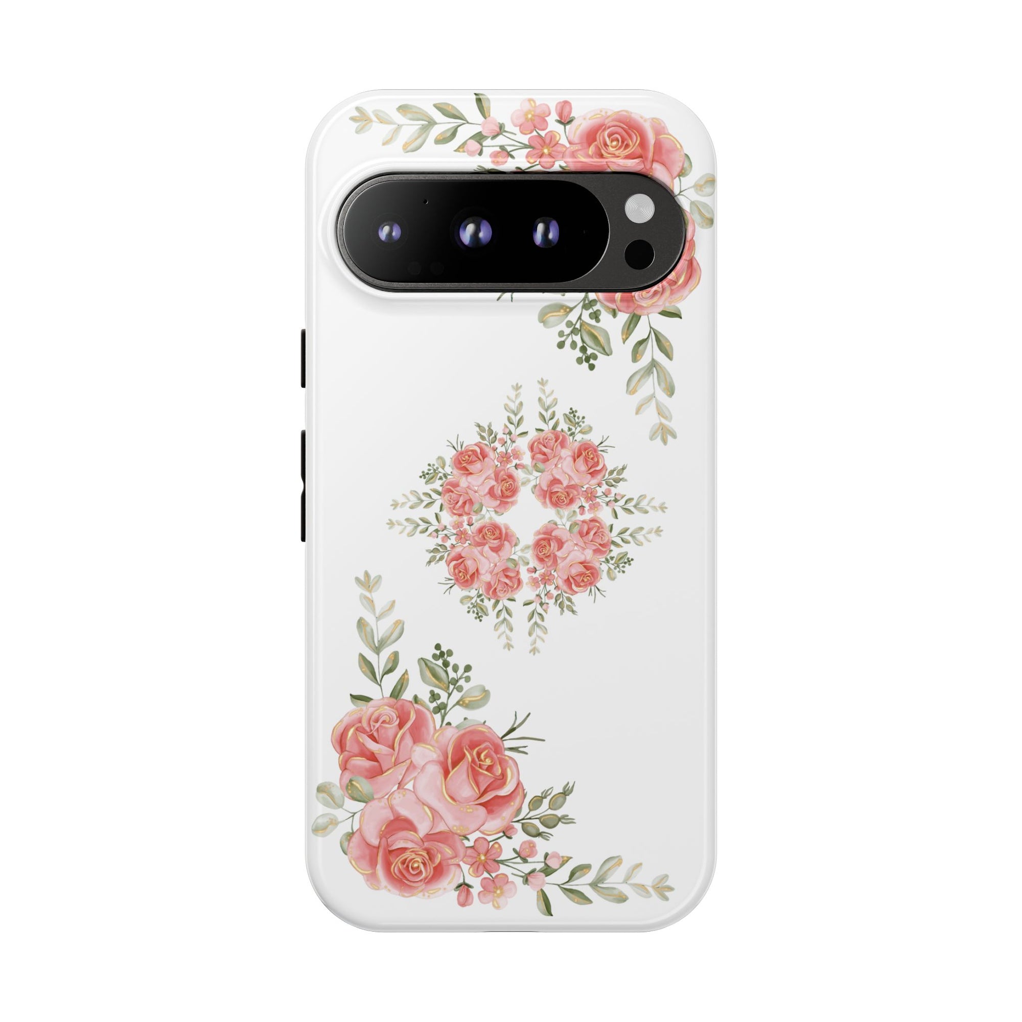 Floral Phone Case, Tough iPhone Case, Rose Design Case, Gift for Her, Floral Phone Cover