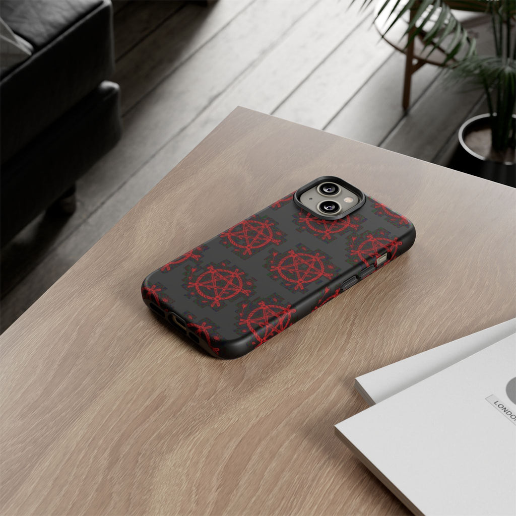 Anarchist iPhone Case, Tough Phone Cover, Punk Style Accessory, Unique Gift for Rebels, Goth Aesthetic Phone Case