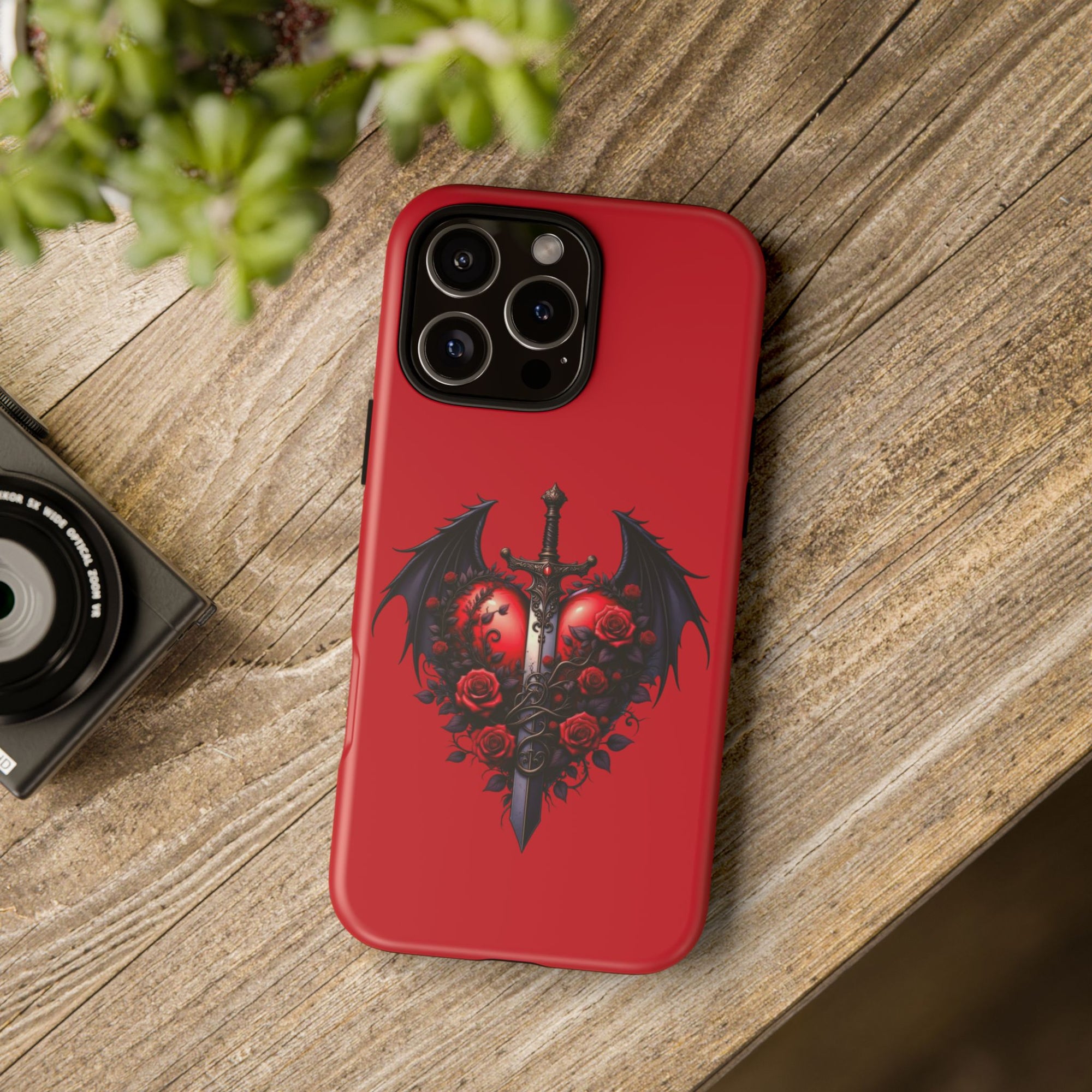 Tough Cases - Gothic Heart Phone Case, Edgy Accessories for Him, Unique Gifts for Her, Valentine's Day, Birthday, Artsy Phone Cover