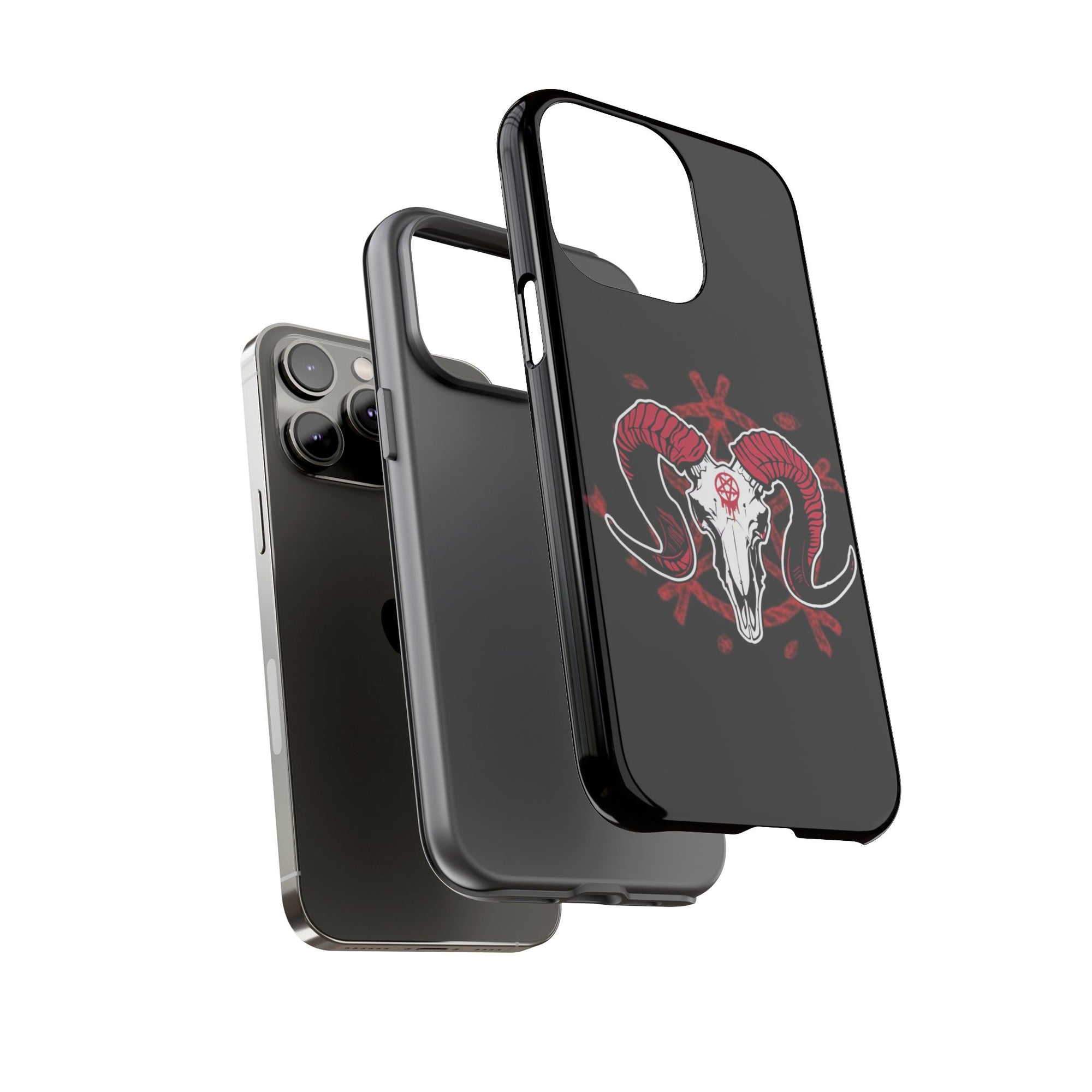 Tough Cases: Dark Aesthetic Phone Case, Gothic Phone Cover, Unique Gift for Him, Occult Design, Animal Skull Artwork, Halloween Decor