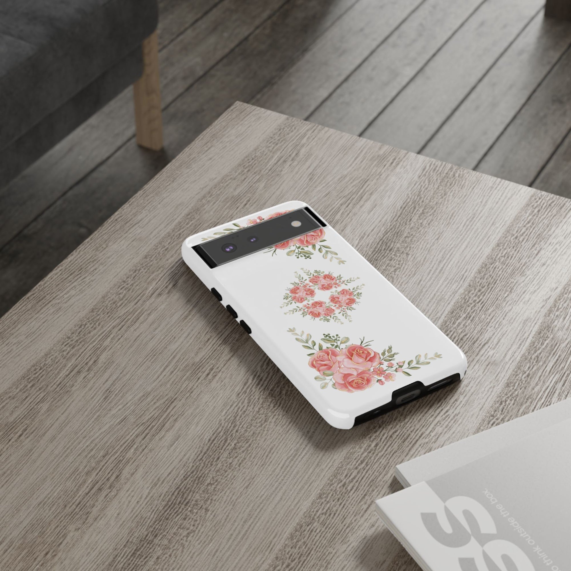 Floral Phone Case, Tough iPhone Case, Rose Design Case, Gift for Her, Floral Phone Cover