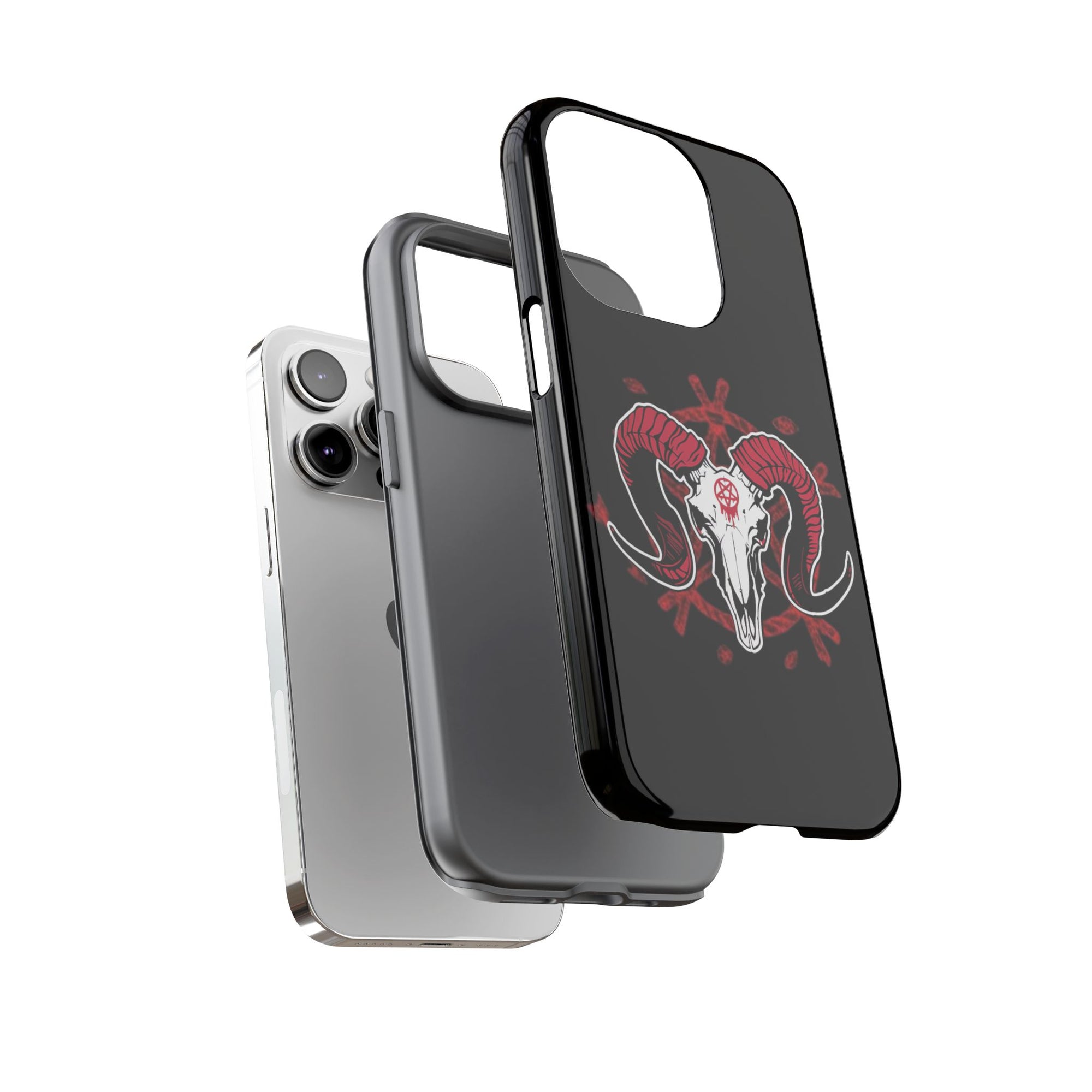 Tough Cases: Dark Aesthetic Phone Case, Gothic Phone Cover, Unique Gift for Him, Occult Design, Animal Skull Artwork, Halloween Decor