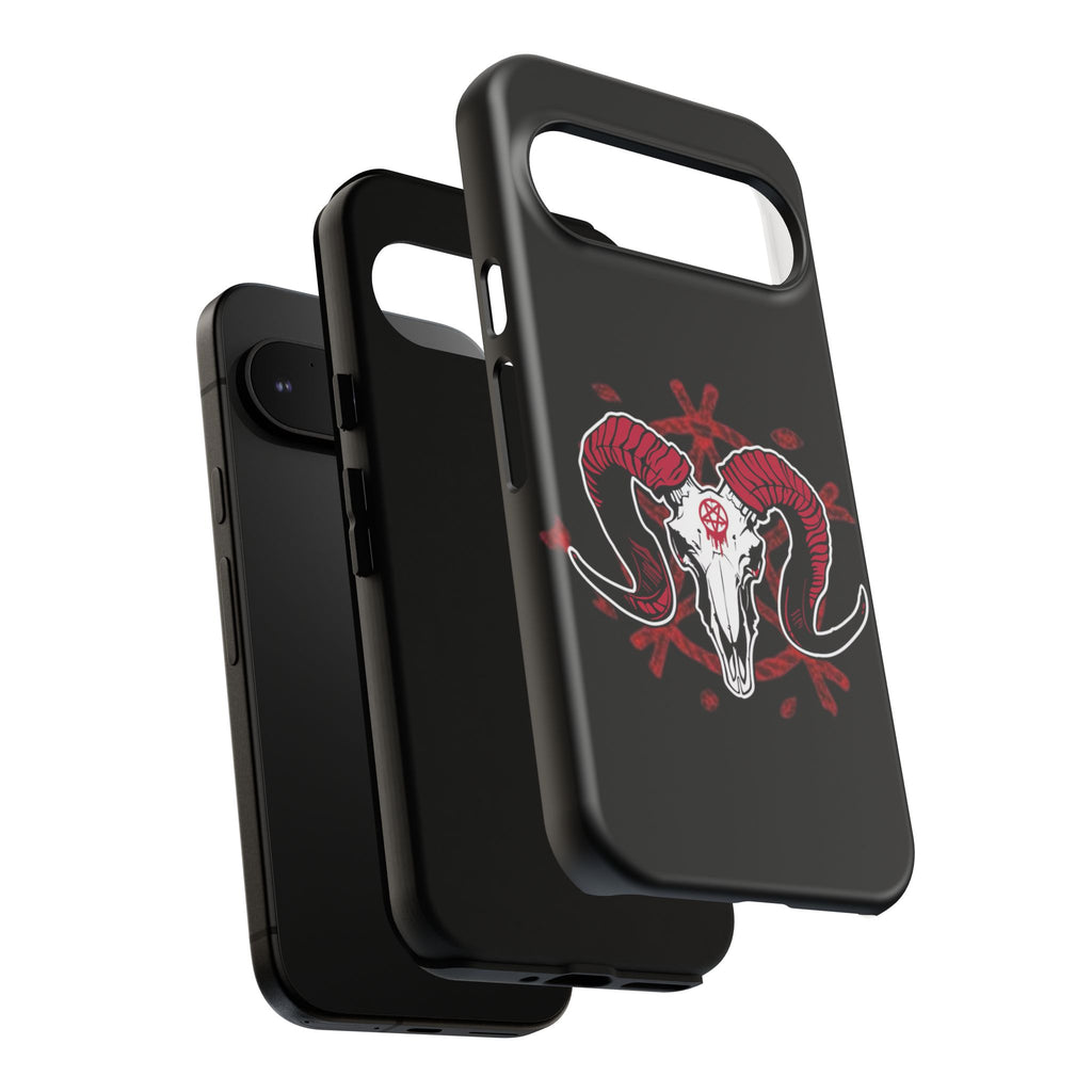 Tough Cases: Dark Aesthetic Phone Case, Gothic Phone Cover, Unique Gift for Him, Occult Design, Animal Skull Artwork, Halloween Decor