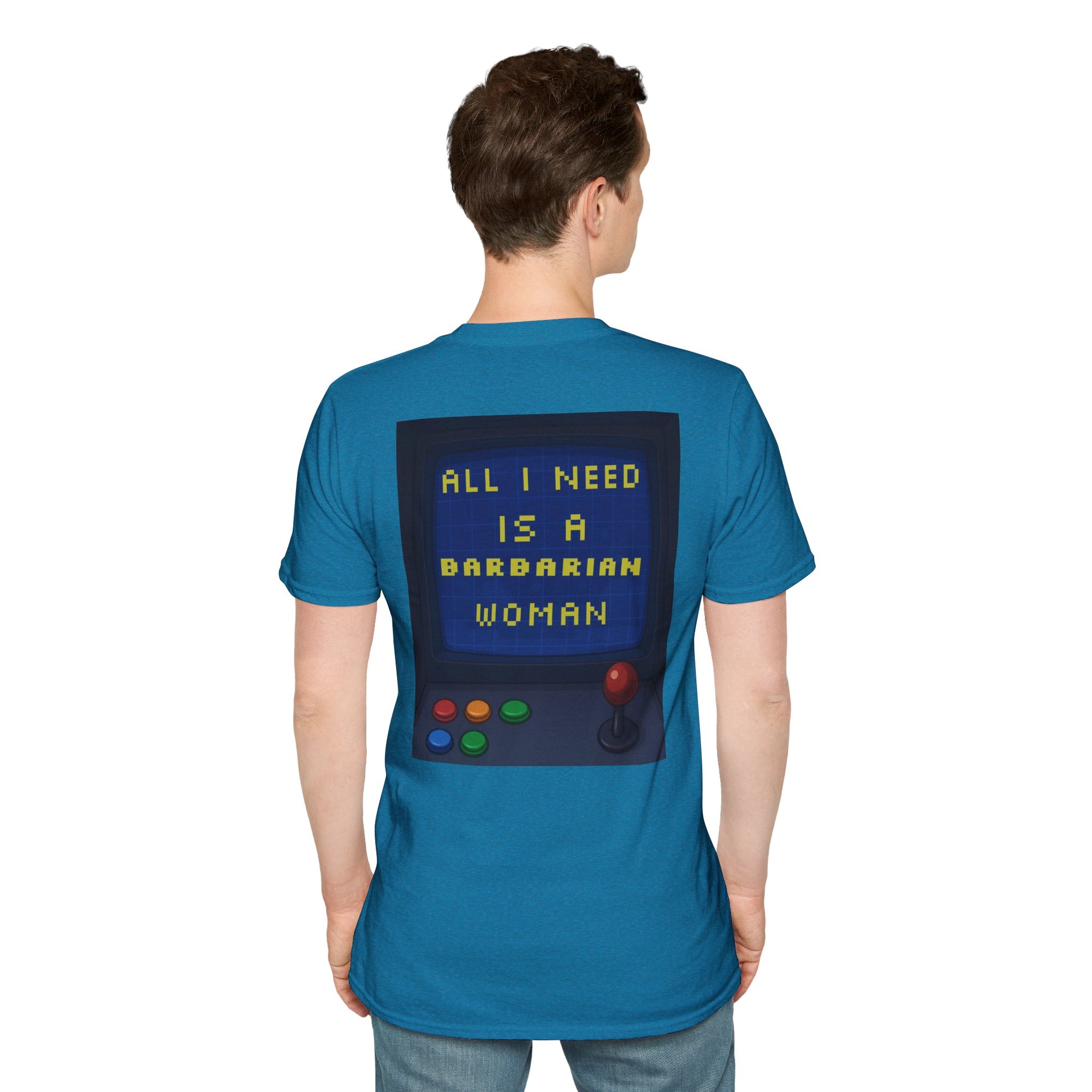 Unisex Barbarian Woman T-Shirt - Softstyle Graphic Tee for Gamers, Gifts for Her, Casual Wear, Birthday Present, Retro Style