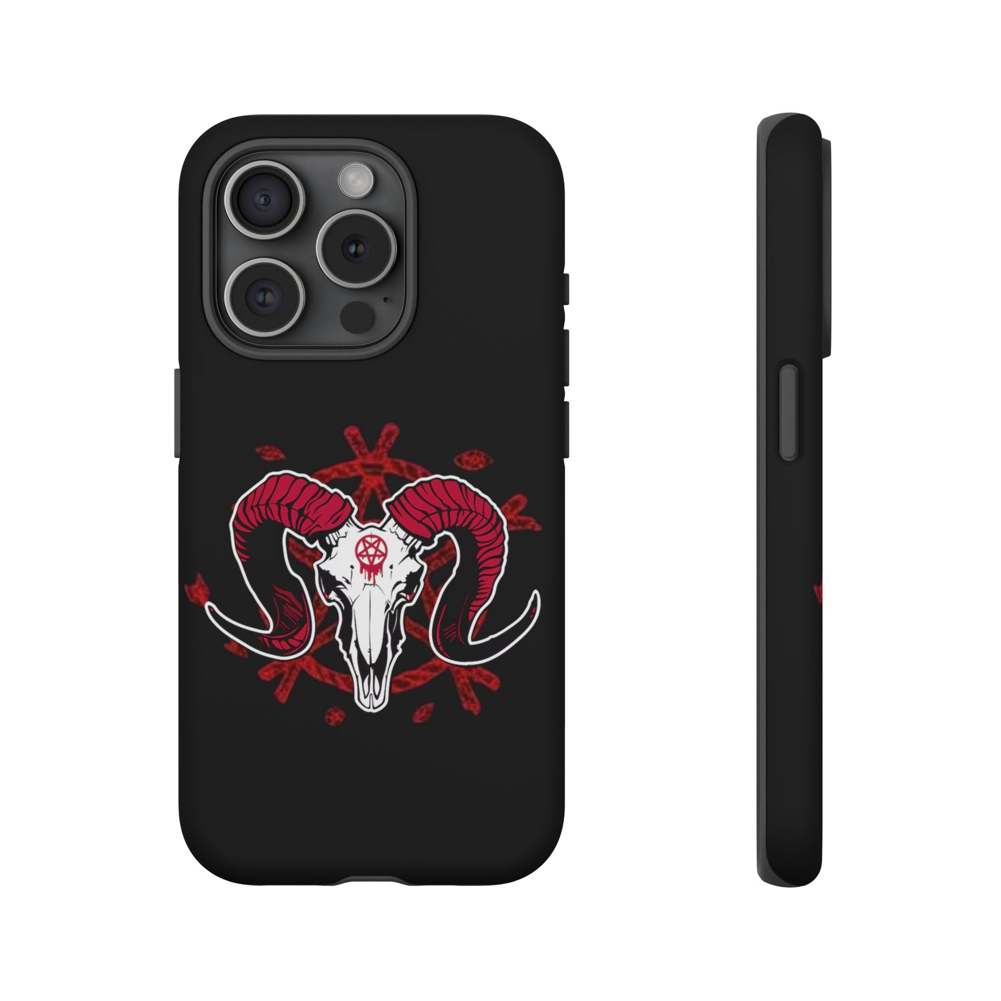 Tough Cases: Dark Aesthetic Phone Case, Gothic Phone Cover, Unique Gift for Him, Occult Design, Animal Skull Artwork, Halloween Decor