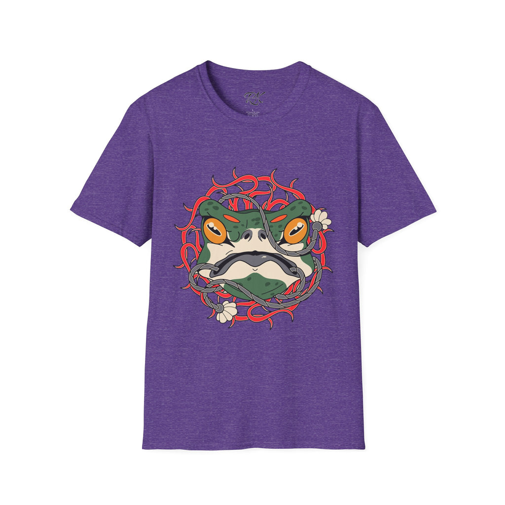 Frog Art Unisex Softstyle T-Shirt | Unique Graphic Tee, Casual Wear, Gift for Nature Lovers, Birthday, Eco-Friendly Fashion