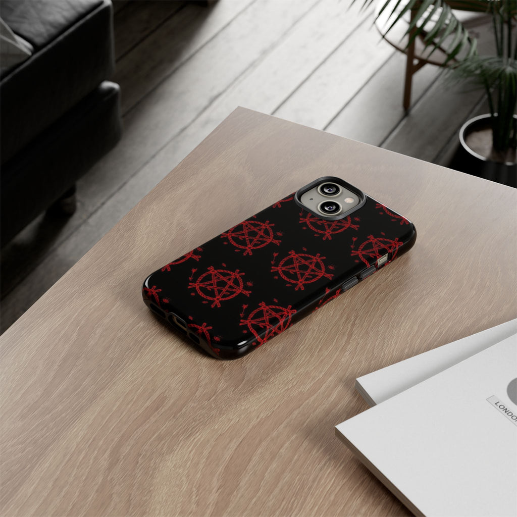 Anarchist iPhone Case, Tough Phone Cover, Punk Style Accessory, Unique Gift for Rebels, Goth Aesthetic Phone Case