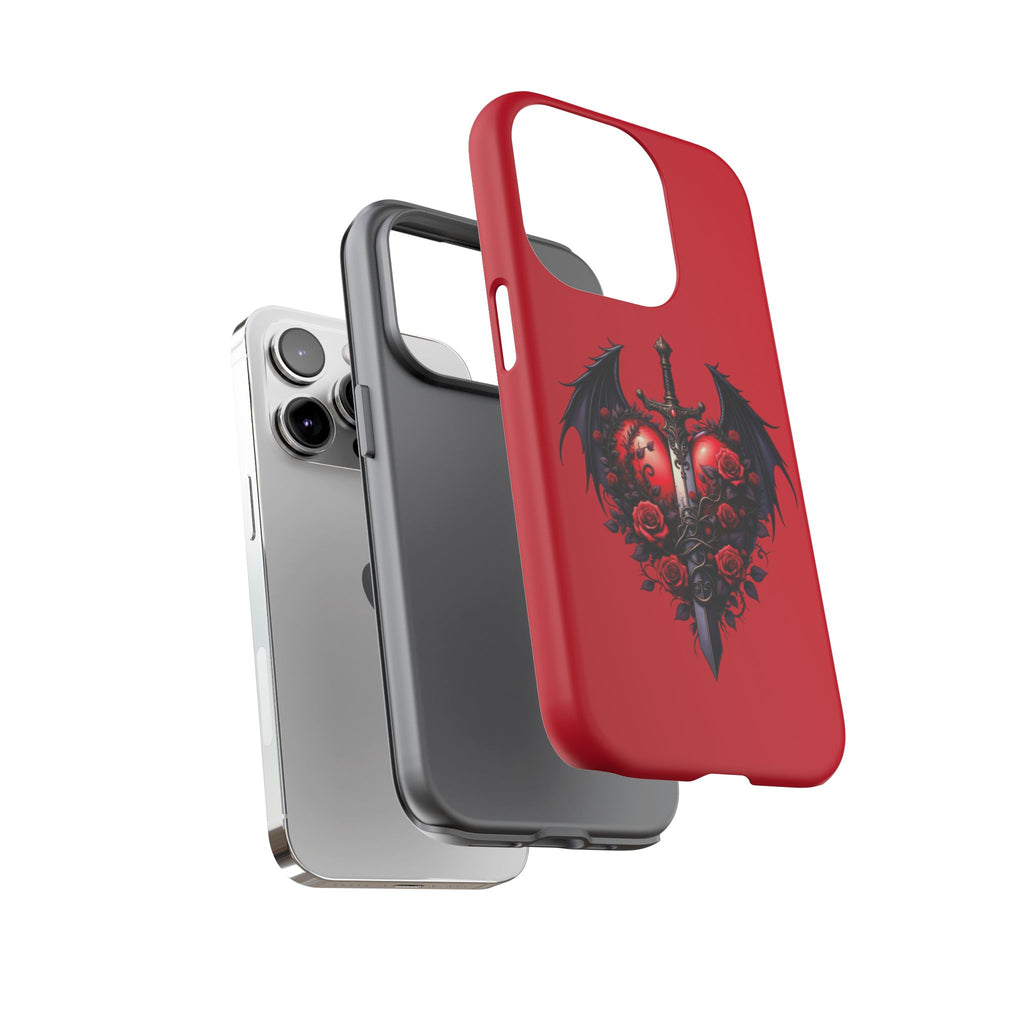 Tough Cases - Gothic Heart Phone Case, Edgy Accessories for Him, Unique Gifts for Her, Valentine's Day, Birthday, Artsy Phone Cover