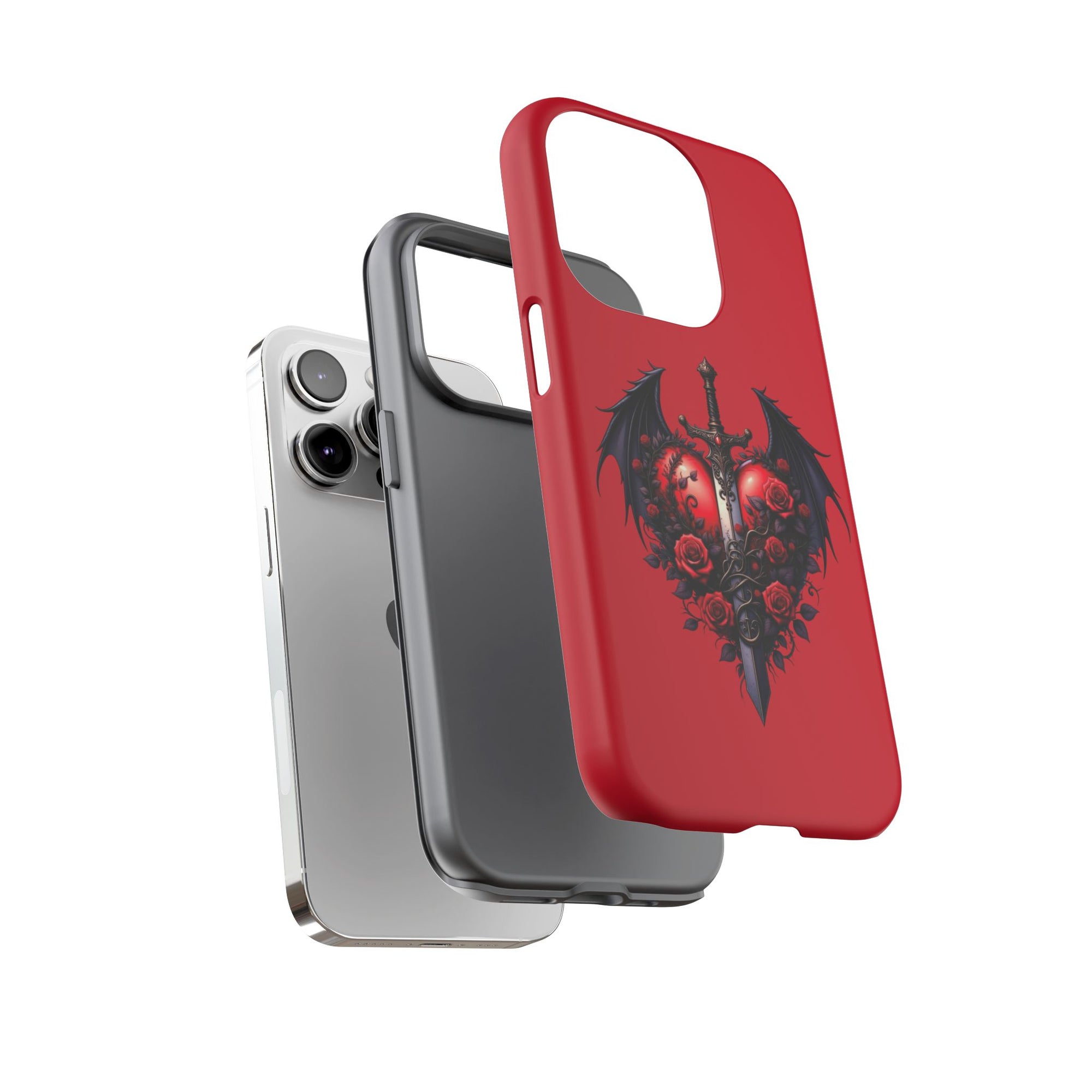 Tough Cases - Gothic Heart Phone Case, Edgy Accessories for Him, Unique Gifts for Her, Valentine's Day, Birthday, Artsy Phone Cover