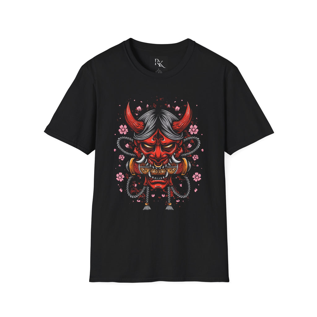 Bold Demon Graphic Unisex Softstyle T-Shirt | Streetwear Tee, Casual Wear, Unique Gift, Anime Lover Apparel, Festival Clothing