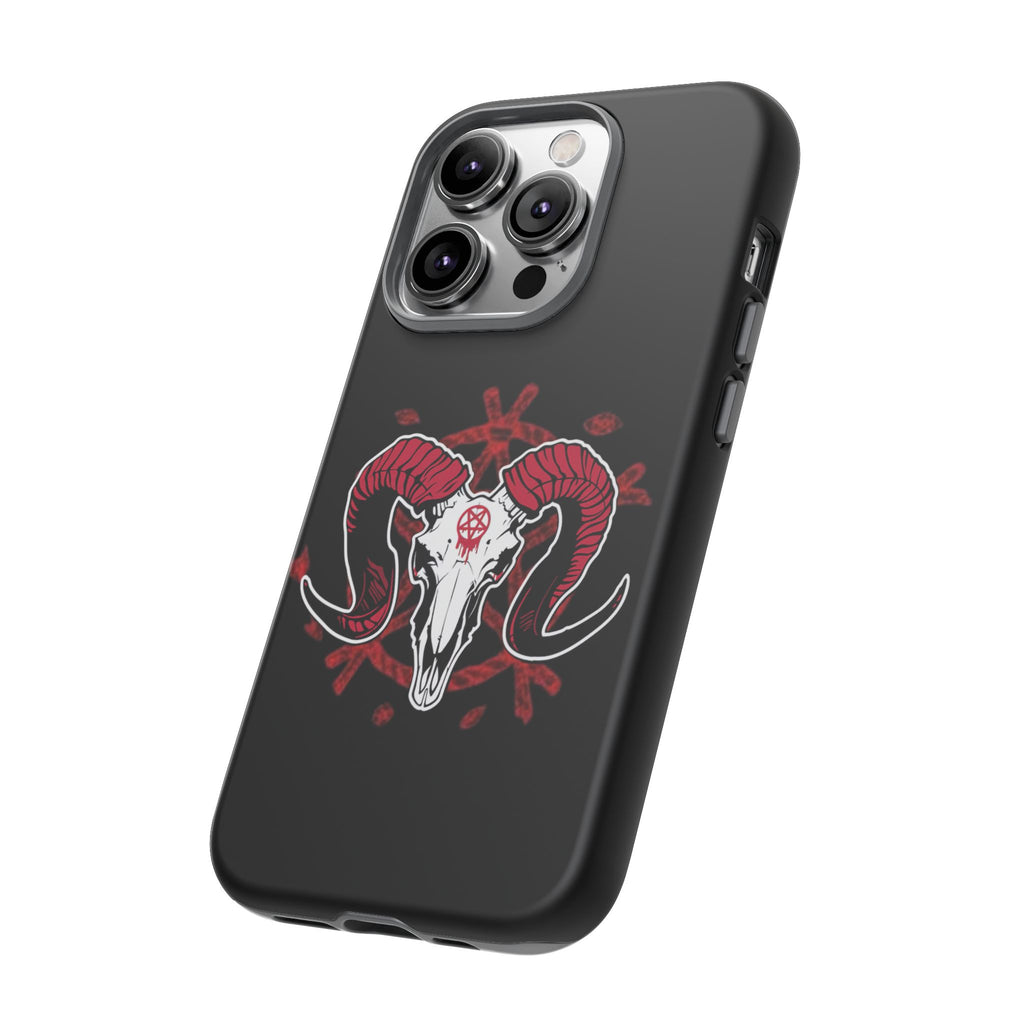 Tough Cases: Dark Aesthetic Phone Case, Gothic Phone Cover, Unique Gift for Him, Occult Design, Animal Skull Artwork, Halloween Decor