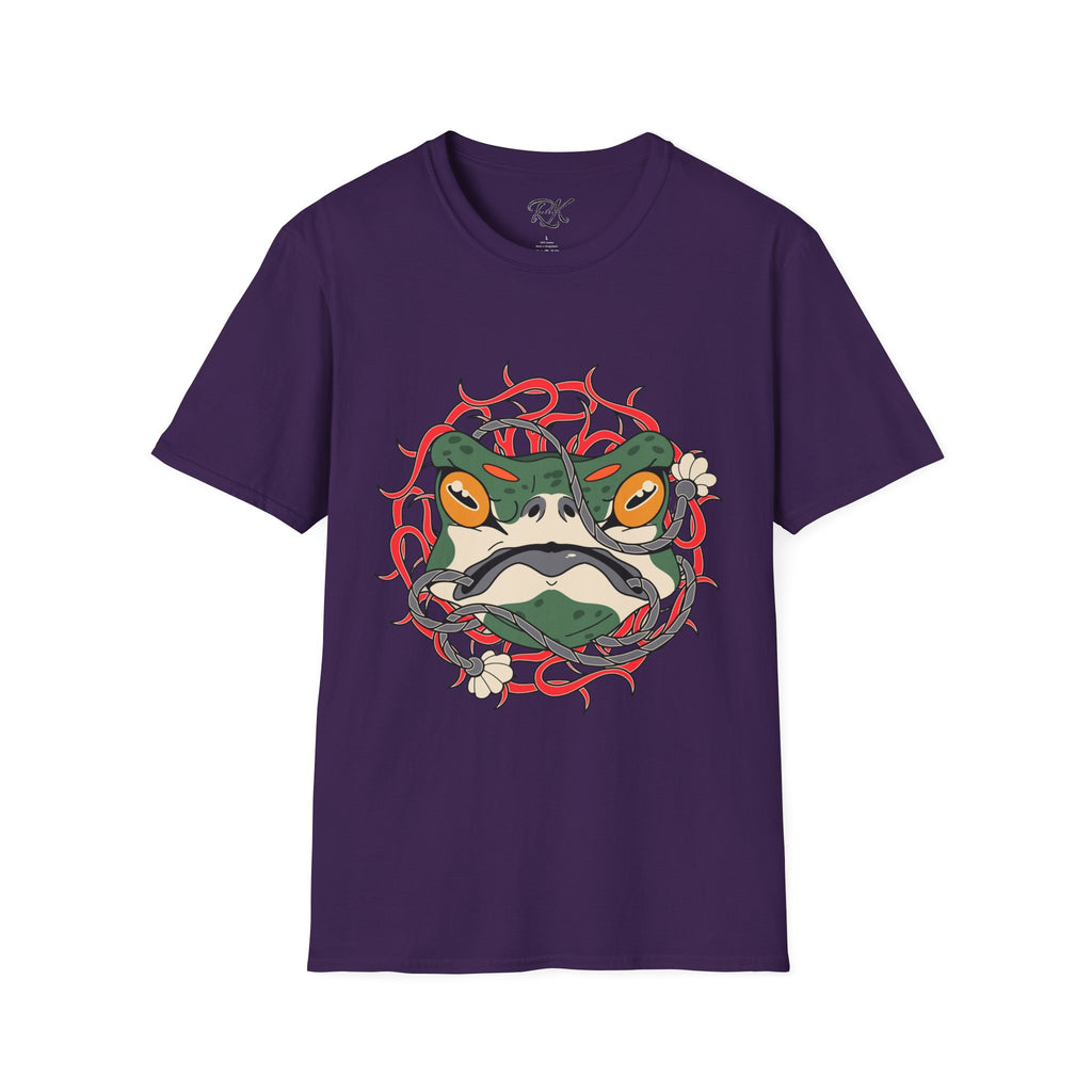 Frog Art Unisex Softstyle T-Shirt | Unique Graphic Tee, Casual Wear, Gift for Nature Lovers, Birthday, Eco-Friendly Fashion