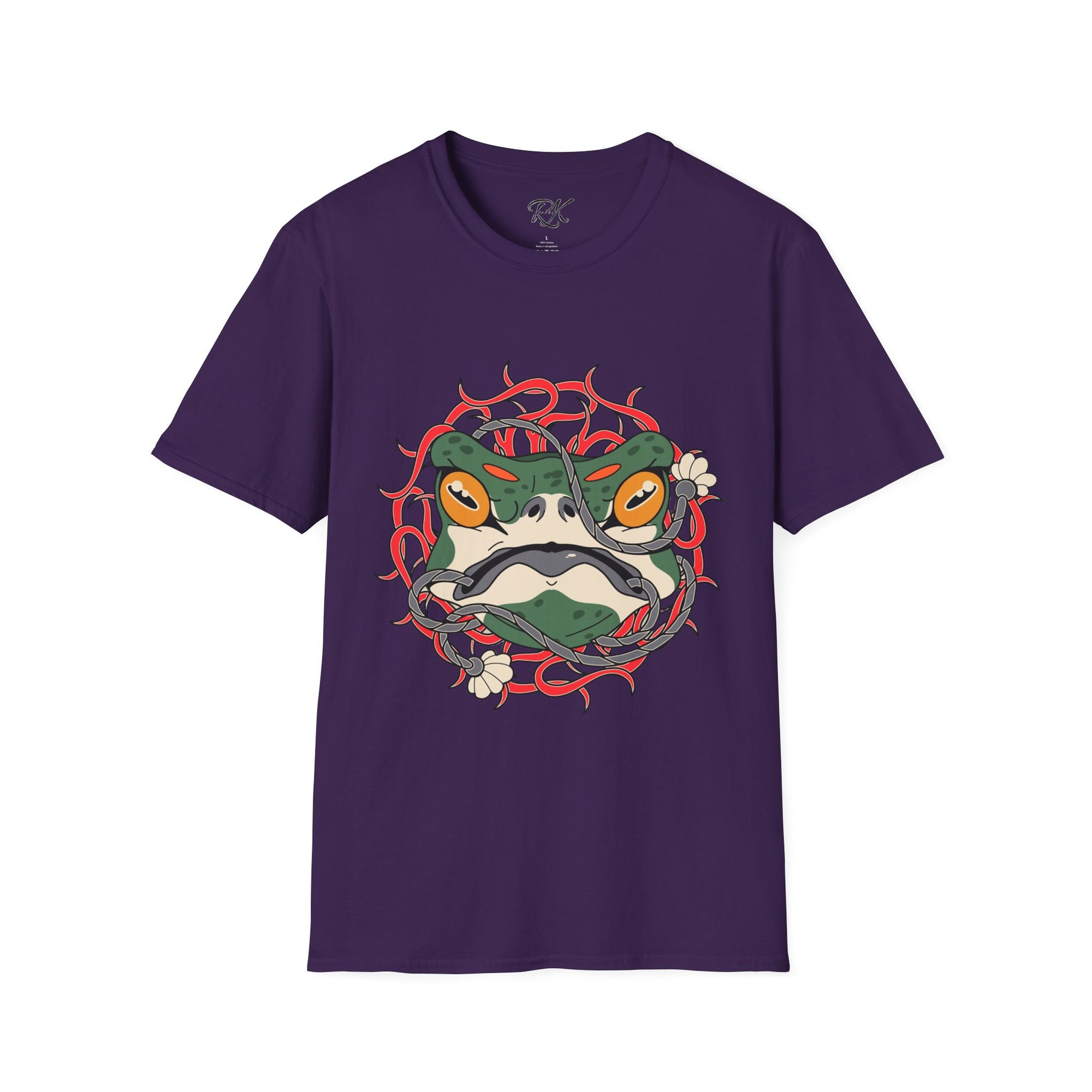 Frog Art Unisex Softstyle T-Shirt | Unique Graphic Tee, Casual Wear, Gift for Nature Lovers, Birthday, Eco-Friendly Fashion