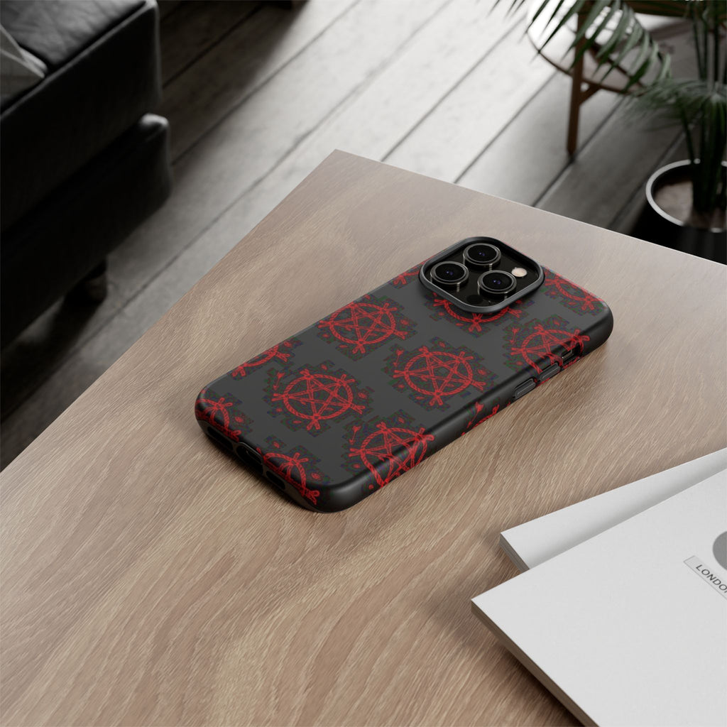 Anarchist iPhone Case, Tough Phone Cover, Punk Style Accessory, Unique Gift for Rebels, Goth Aesthetic Phone Case