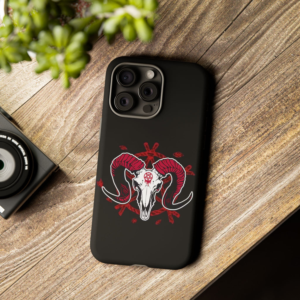 Tough Cases: Dark Aesthetic Phone Case, Gothic Phone Cover, Unique Gift for Him, Occult Design, Animal Skull Artwork, Halloween Decor