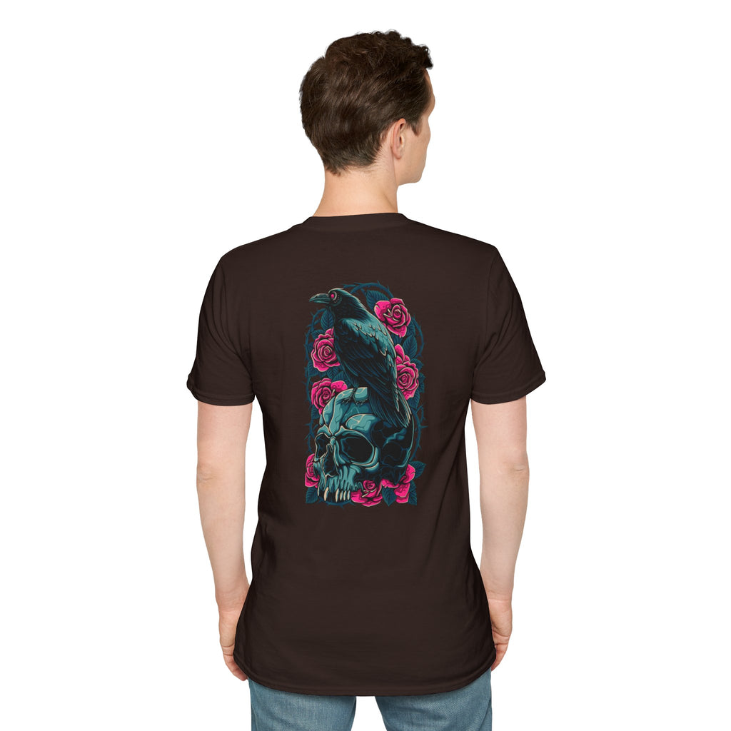 Gothic Skull & Rose Unisex T-Shirt | Boho Style Tee, Casual Wear, Gift for Her, Halloween Shirt, Graphic Tee