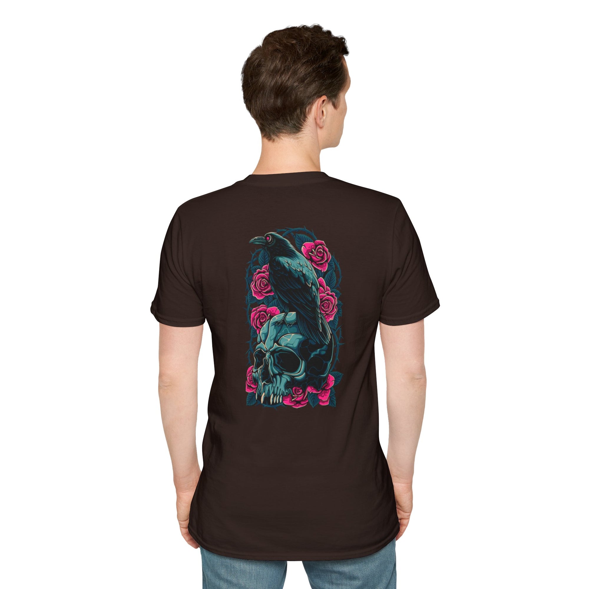 Gothic Skull & Rose Unisex T-Shirt | Boho Style Tee, Casual Wear, Gift for Her, Halloween Shirt, Graphic Tee