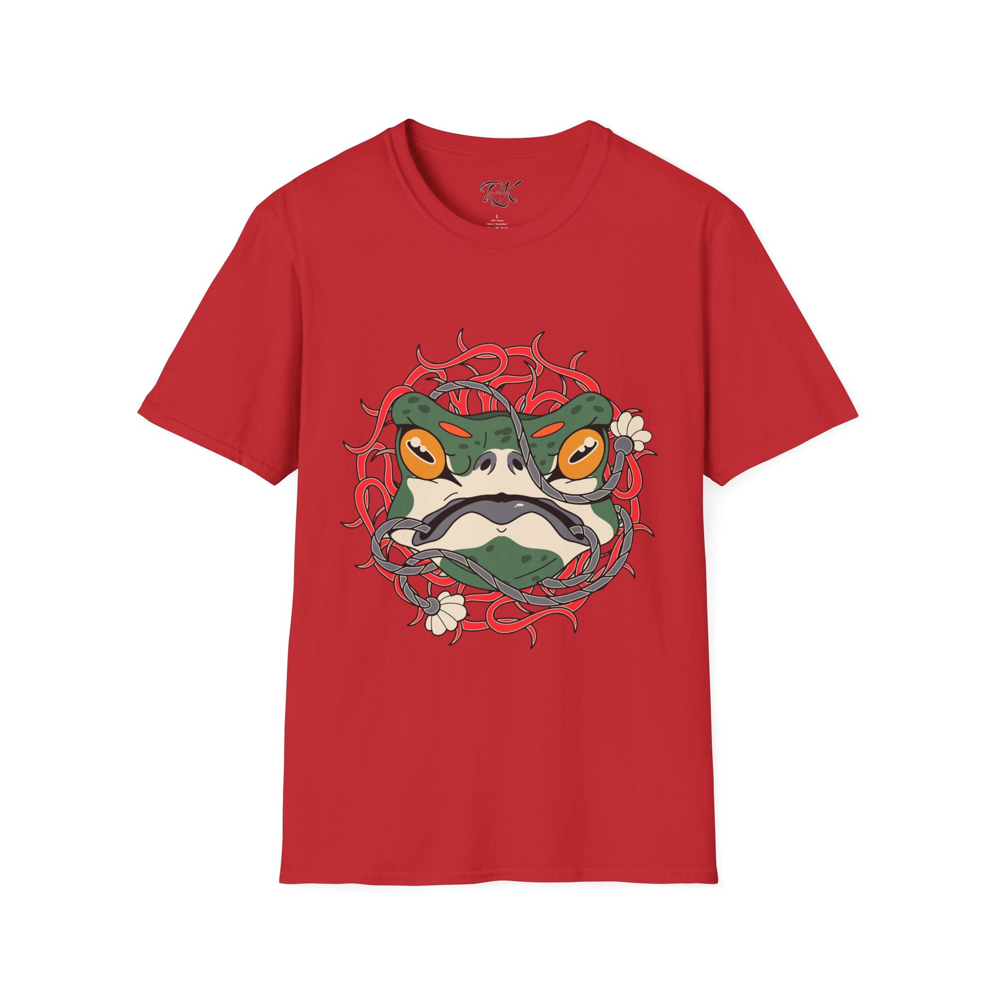 Frog Art Unisex Softstyle T-Shirt | Unique Graphic Tee, Casual Wear, Gift for Nature Lovers, Birthday, Eco-Friendly Fashion