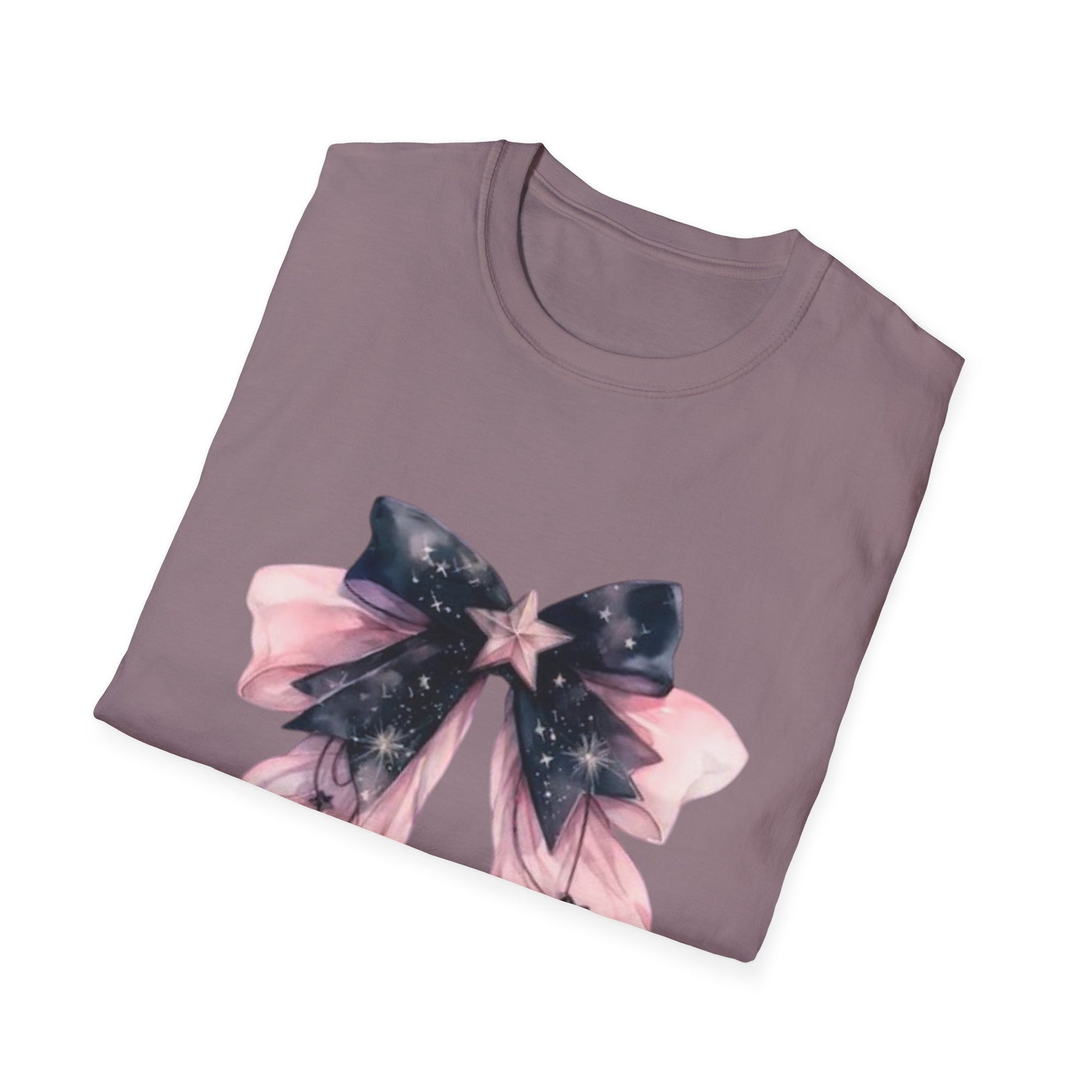 Whimsical Starry Bow T-Shirt, Cute Graphic Tee, Casual Wear, Gift for Her, Summer Fashion, Birthday Present