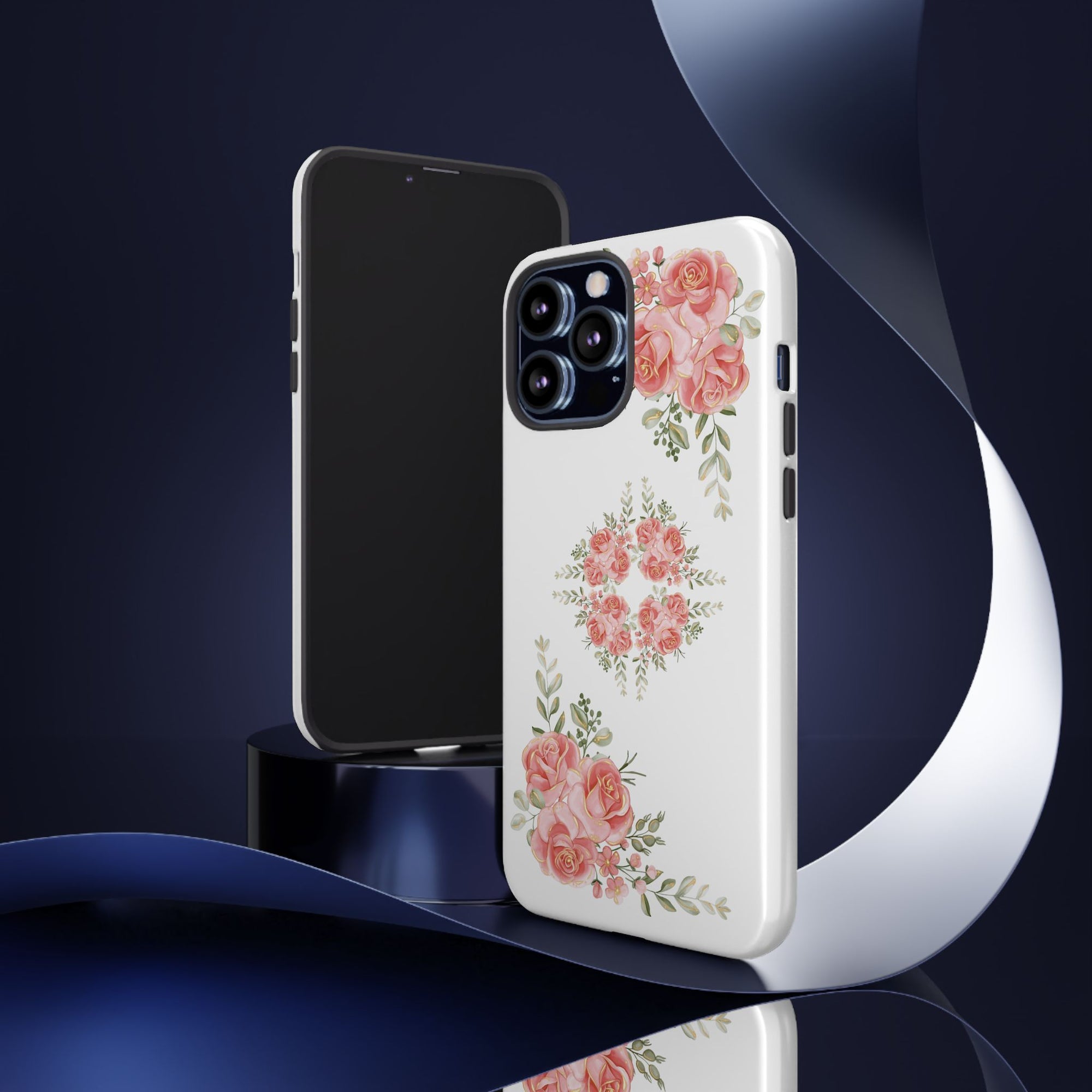 Floral Phone Case, Tough iPhone Case, Rose Design Case, Gift for Her, Floral Phone Cover
