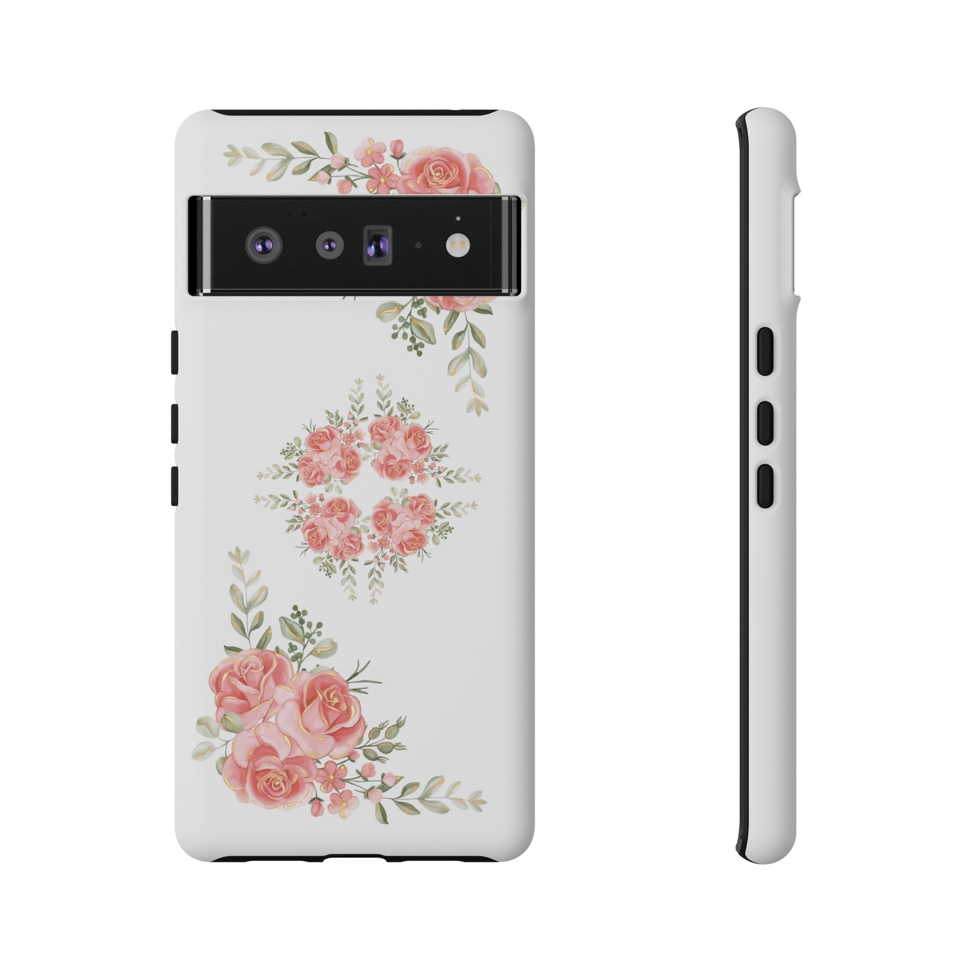 Floral Phone Case, Tough iPhone Case, Rose Design Case, Gift for Her, Floral Phone Cover