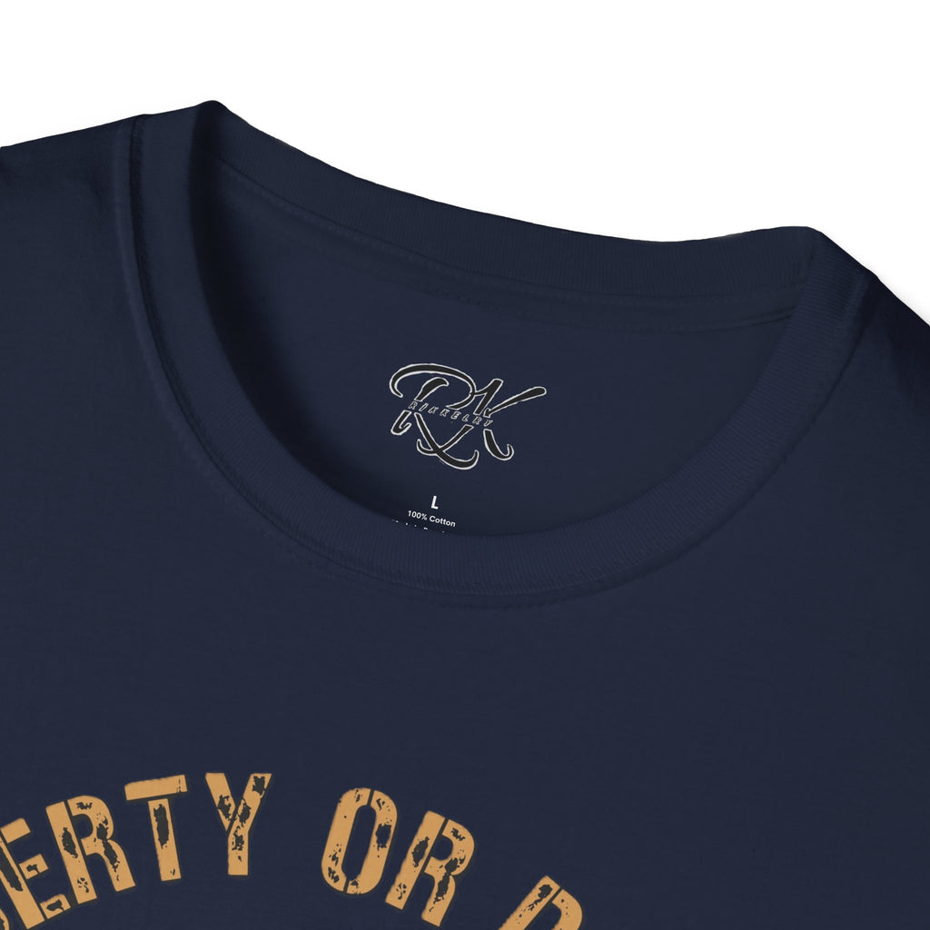 Liberty or Death Skull Soldier T-Shirt, Military Apparel, Unisex Graphic Tee, Veteran Gift, Casual Wear, Outdoor Adventure