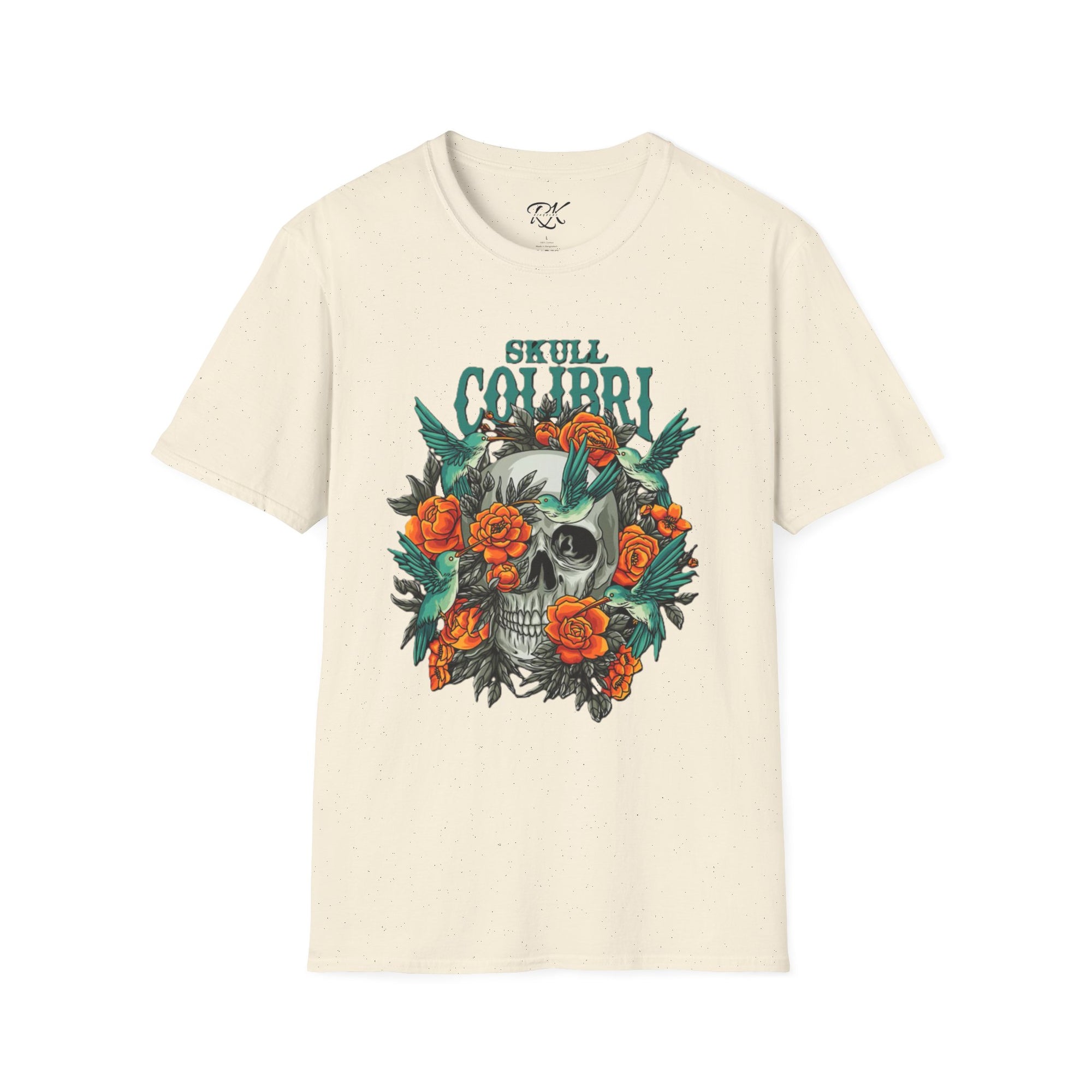 Skull & Roses Unisex T-Shirt, Casual Graphic Tee, Boho Shirt, Unique Gift, Festival Wear, Everyday Style