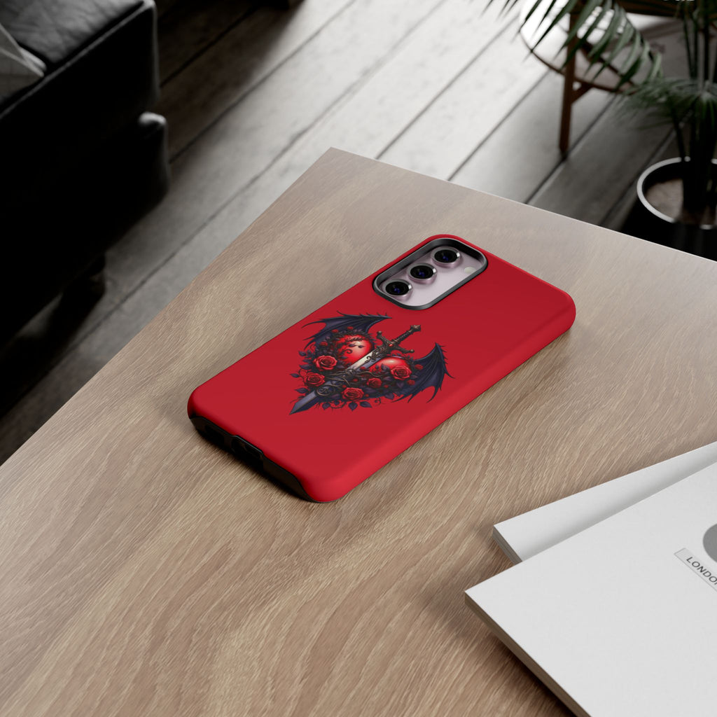 Tough Cases - Gothic Heart Phone Case, Edgy Accessories for Him, Unique Gifts for Her, Valentine's Day, Birthday, Artsy Phone Cover