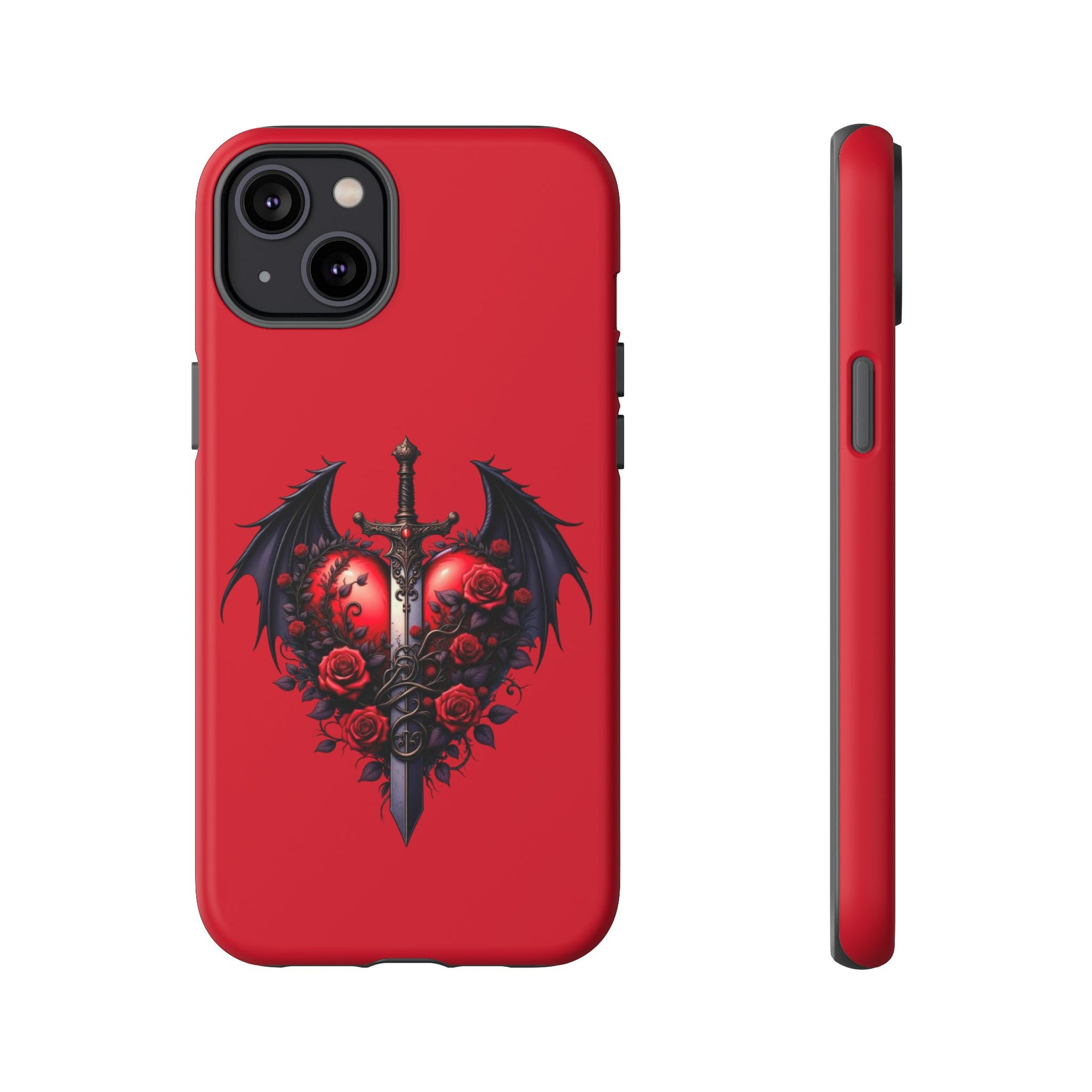 Tough Cases - Gothic Heart Phone Case, Edgy Accessories for Him, Unique Gifts for Her, Valentine's Day, Birthday, Artsy Phone Cover