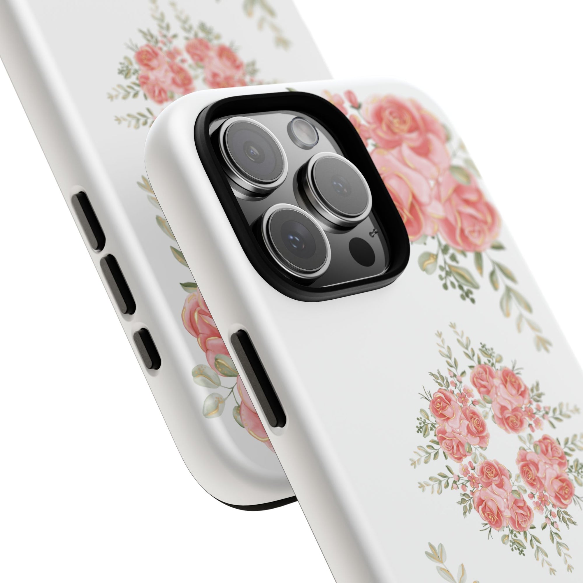 Floral Phone Case, Tough iPhone Case, Rose Design Case, Gift for Her, Floral Phone Cover