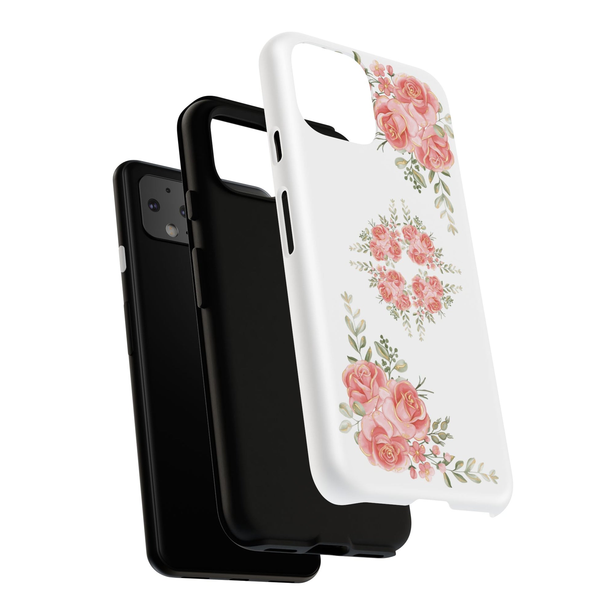 Floral Phone Case, Tough iPhone Case, Rose Design Case, Gift for Her, Floral Phone Cover