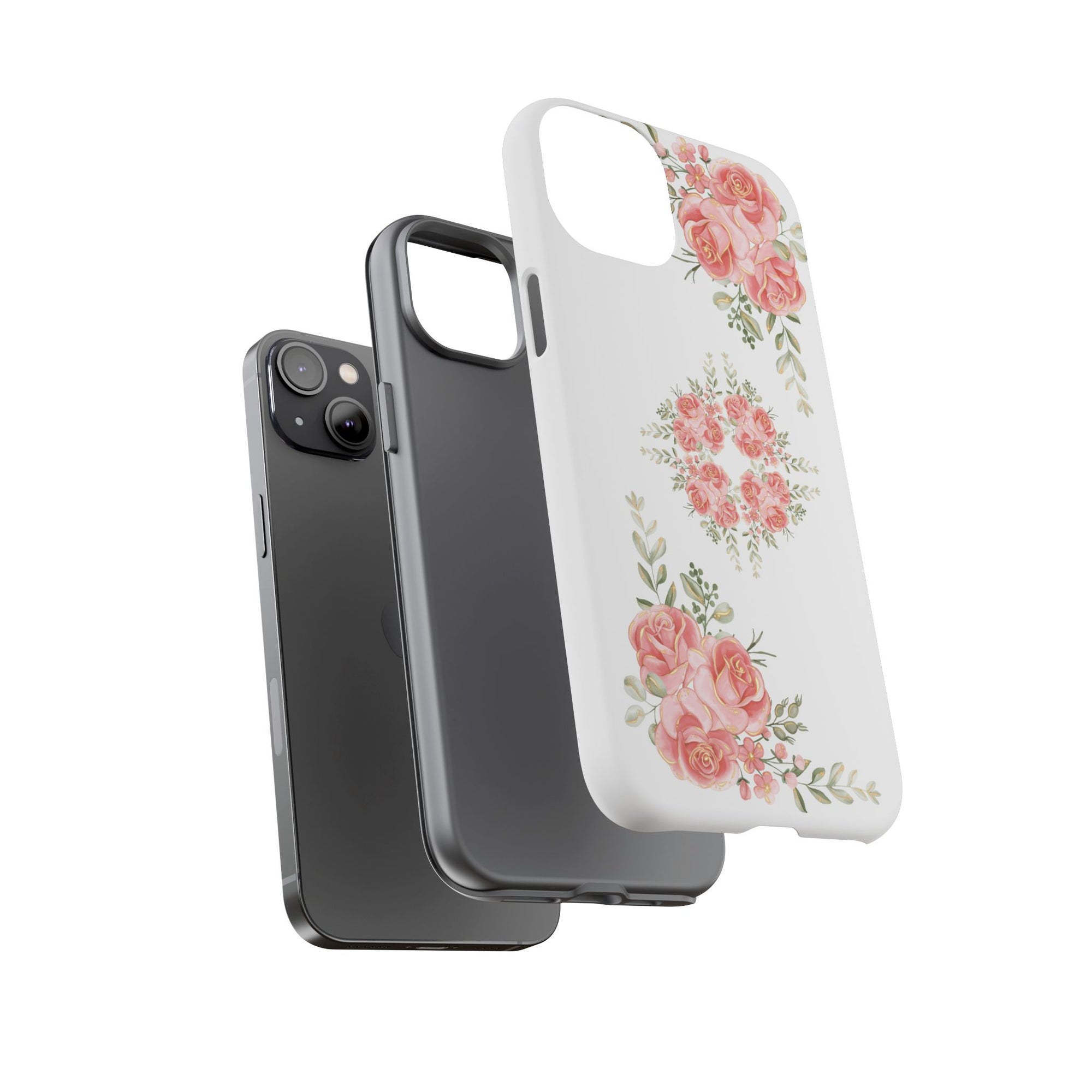 Floral Phone Case, Tough iPhone Case, Rose Design Case, Gift for Her, Floral Phone Cover