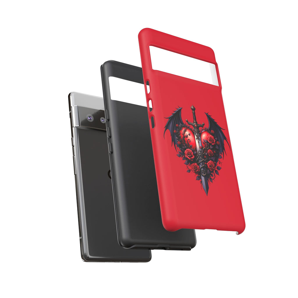 Tough Cases - Gothic Heart Phone Case, Edgy Accessories for Him, Unique Gifts for Her, Valentine's Day, Birthday, Artsy Phone Cover