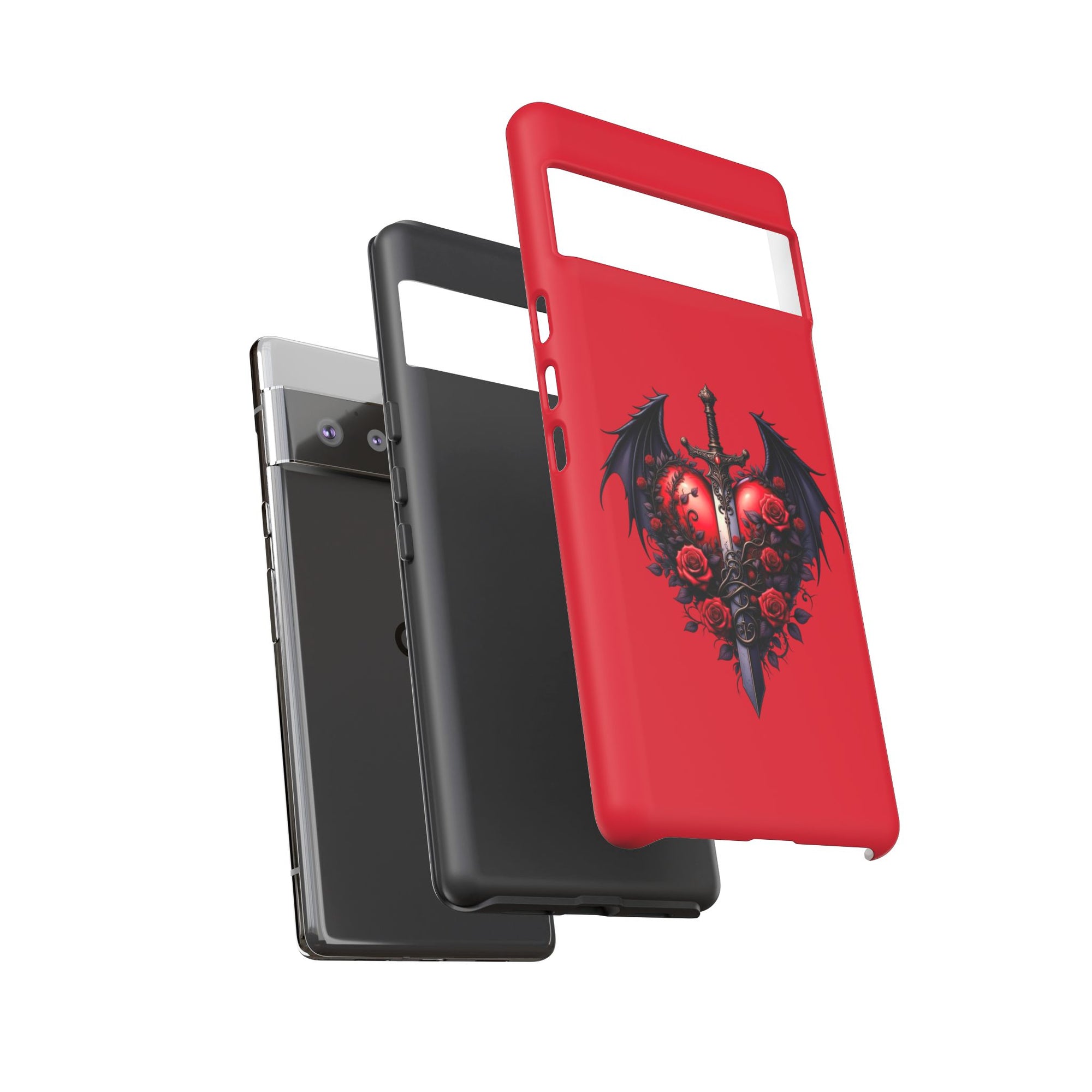 Tough Cases - Gothic Heart Phone Case, Edgy Accessories for Him, Unique Gifts for Her, Valentine's Day, Birthday, Artsy Phone Cover