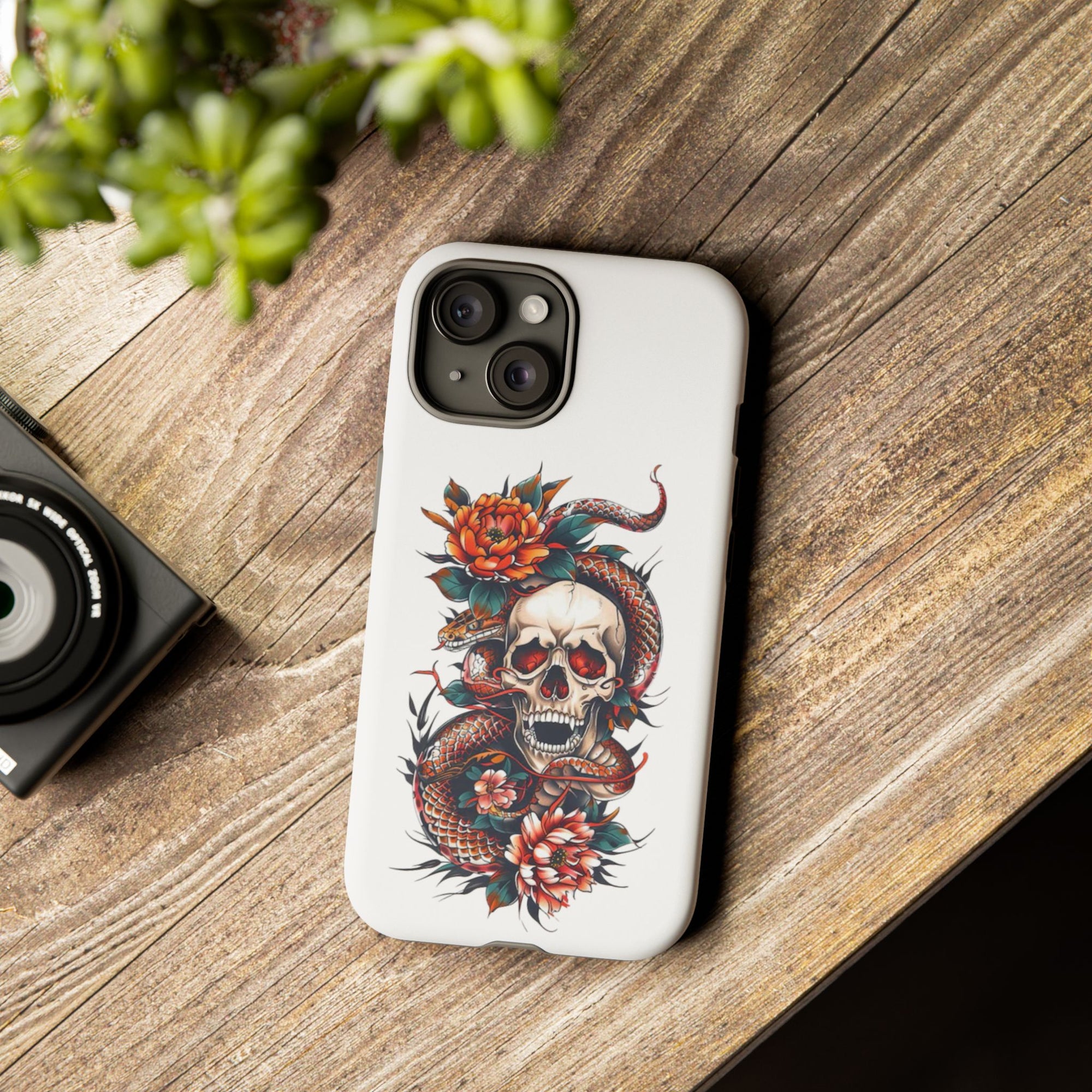 Tough Cases: Skull and Snake Phone Cases, Edgy Accessories, Alternative Fashion, Quirky Gift Ideas, Gothic Style