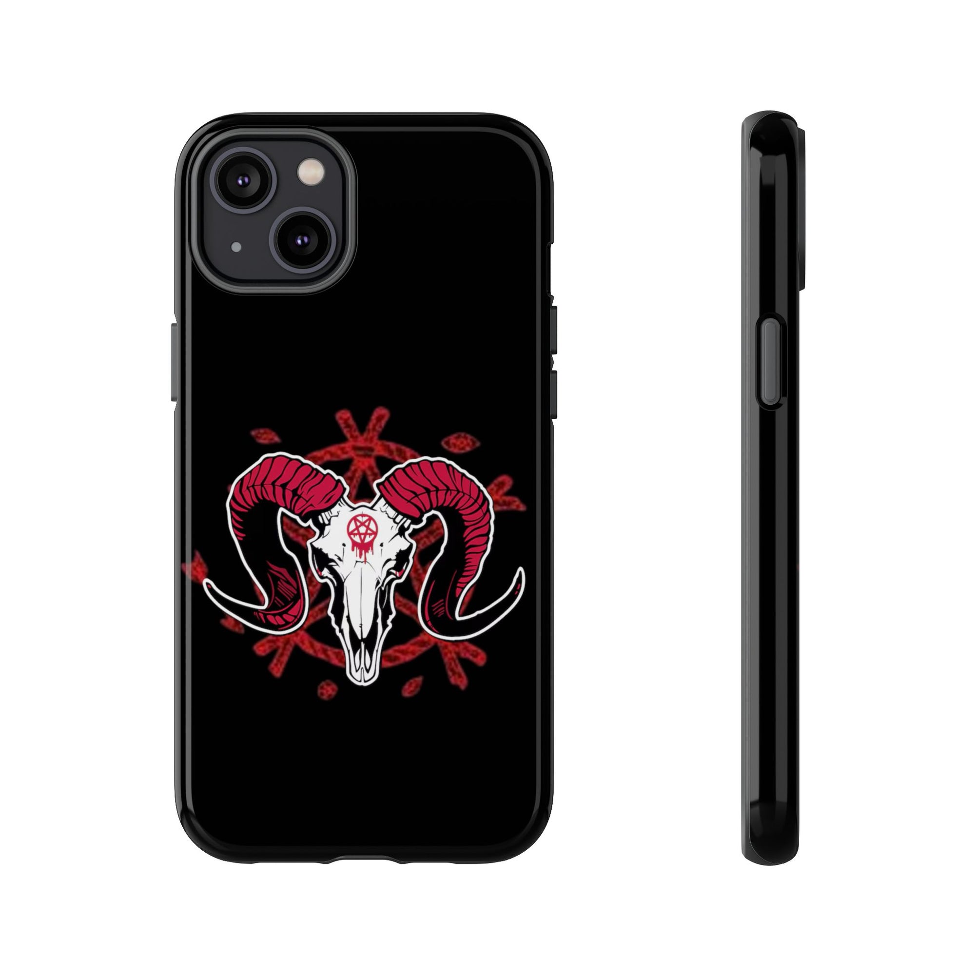 Tough Cases: Dark Aesthetic Phone Case, Gothic Phone Cover, Unique Gift for Him, Occult Design, Animal Skull Artwork, Halloween Decor