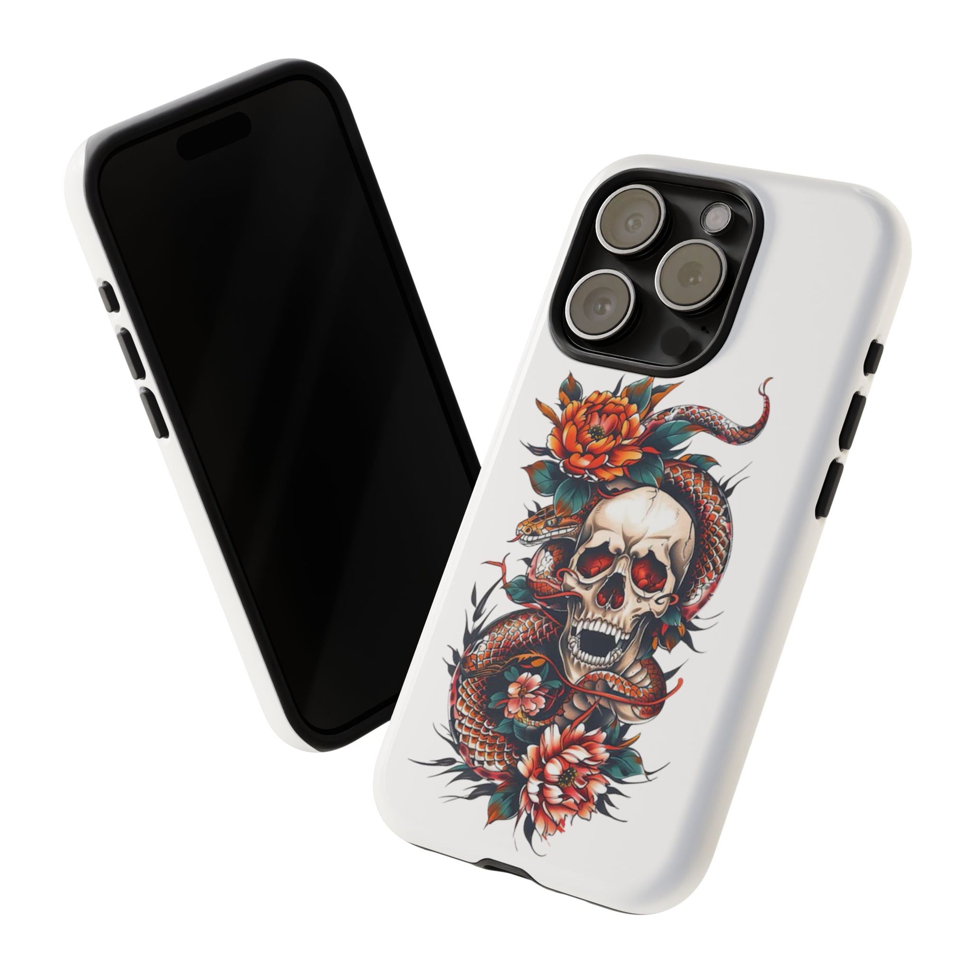 Tough Cases: Skull and Snake Phone Cases, Edgy Accessories, Alternative Fashion, Quirky Gift Ideas, Gothic Style