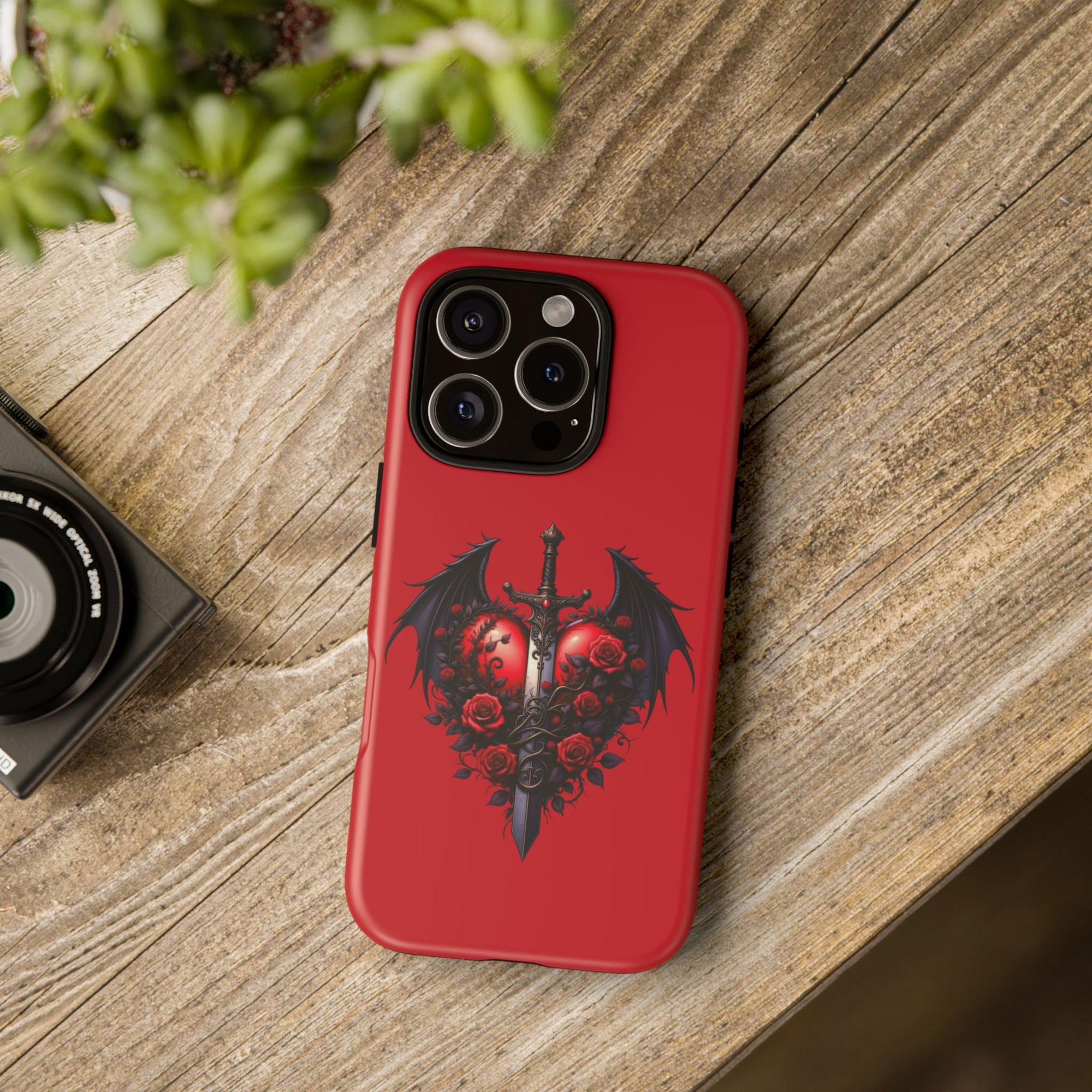 Tough Cases - Gothic Heart Phone Case, Edgy Accessories for Him, Unique Gifts for Her, Valentine's Day, Birthday, Artsy Phone Cover