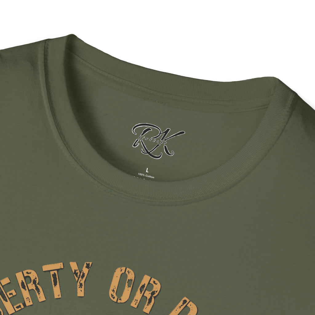 Liberty or Death Skull Soldier T-Shirt, Military Apparel, Unisex Graphic Tee, Veteran Gift, Casual Wear, Outdoor Adventure